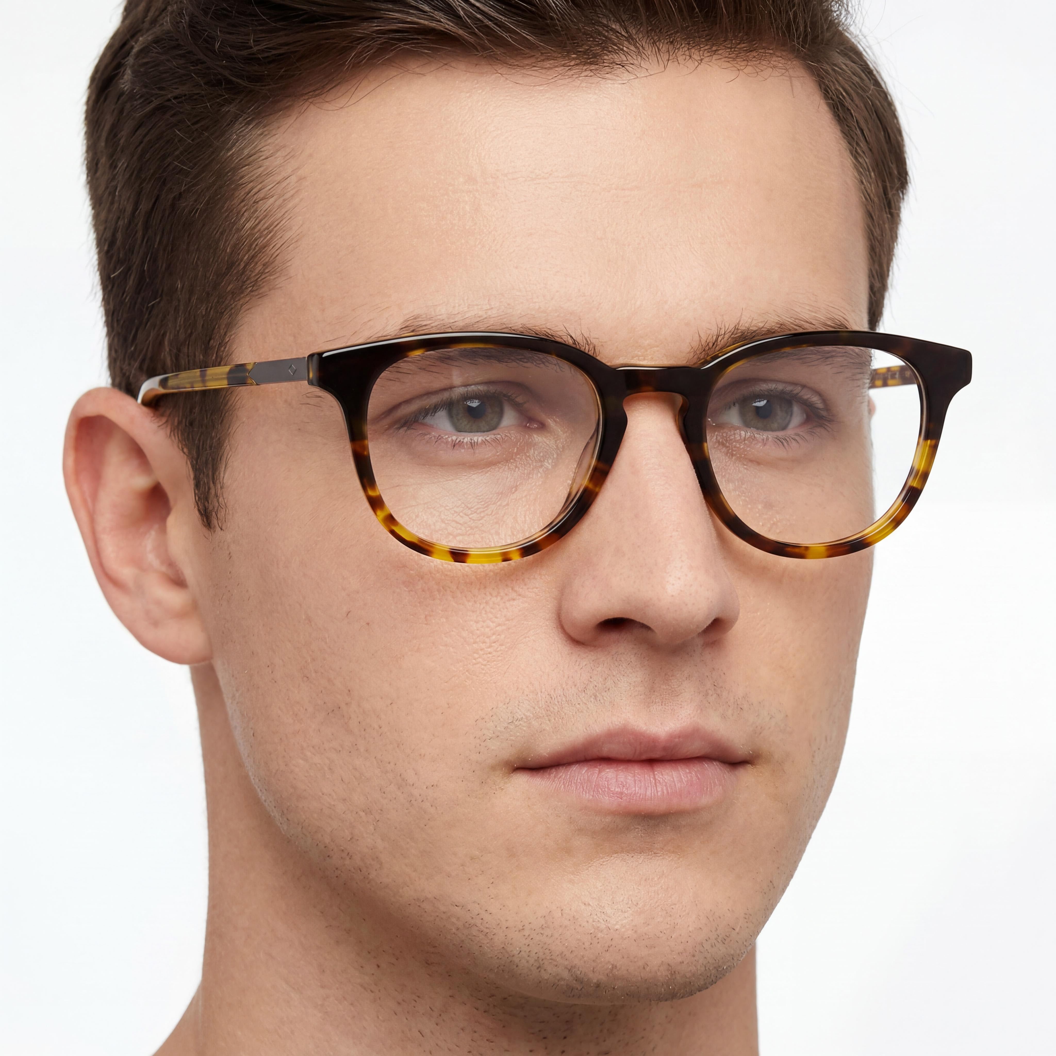 Fossil Modern Men's Havana Acetate Frame Sunglasses with Havana Polycarbonate Lenses, Lens Width 50mm, Bridge 20mm, Temple Length 140mm, Photo 4