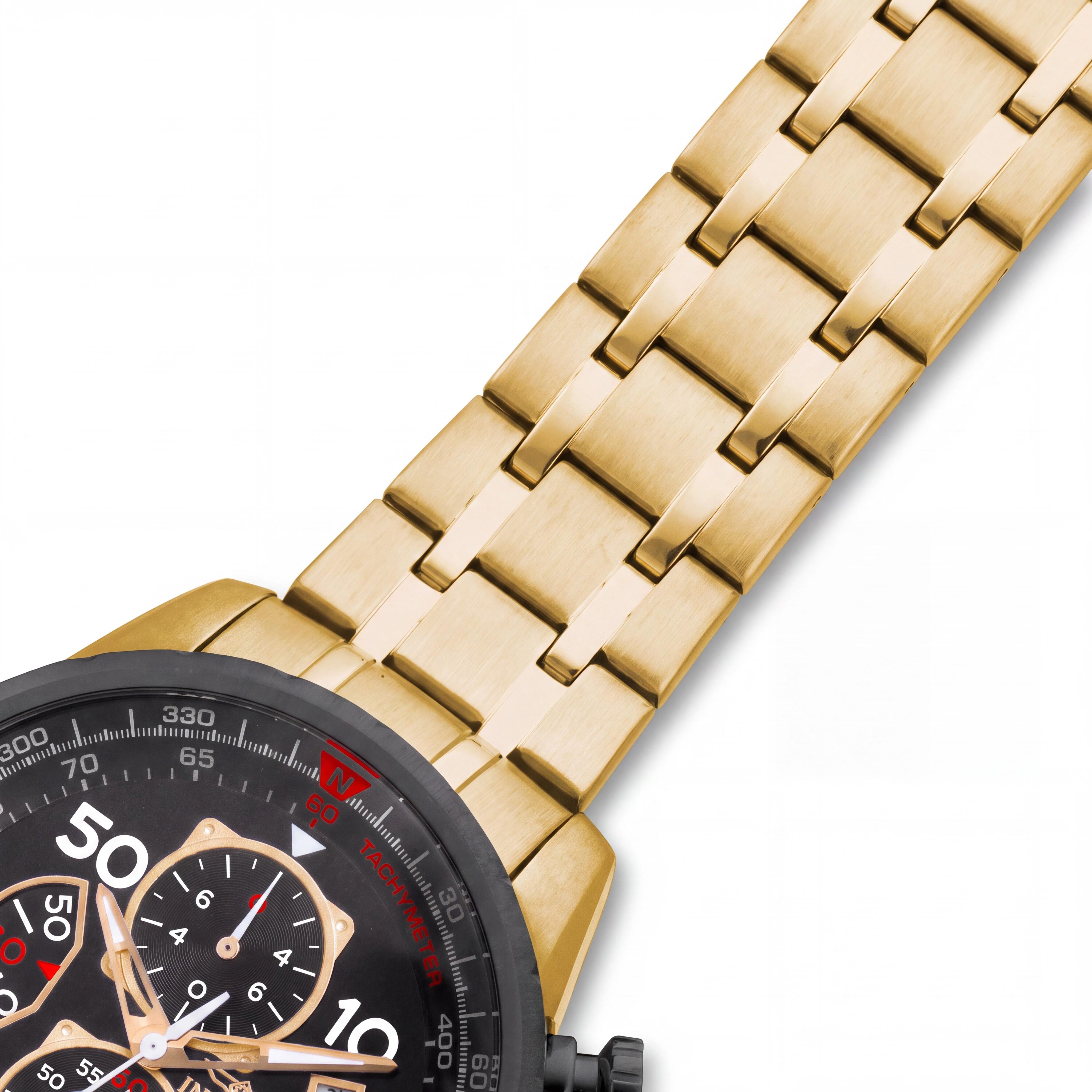 Invicta Aviator 17206 Men's Chronograph Watch, Black Gold 18K Gold Plated Stainless Steel, 48mm, Photo 3