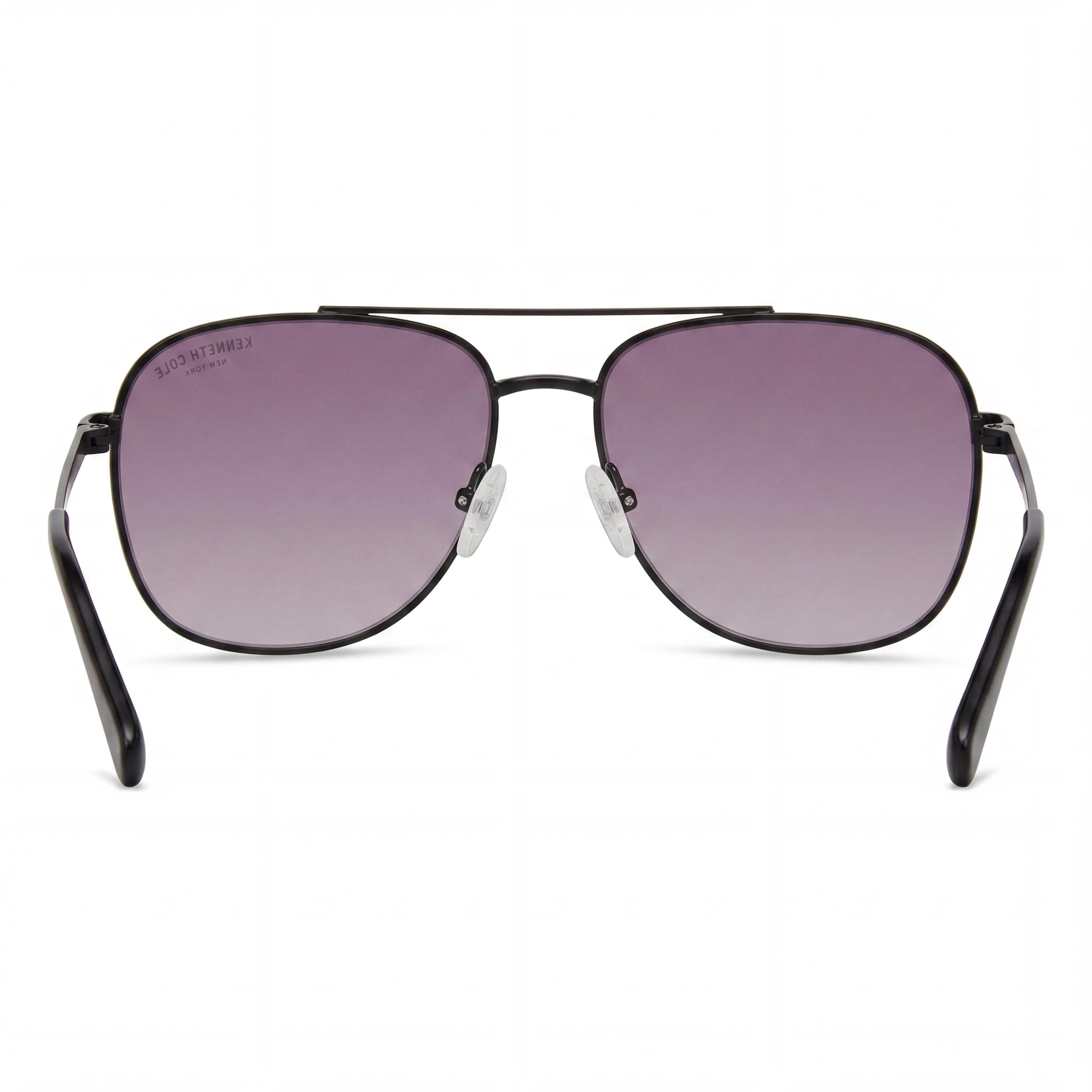 Kenneth Cole New York Kc5901b Women's Metal Non-Polarized Sunglasses, Shiny Black Frame, Gradient Smoke Lenses, 59mm, Photo 3