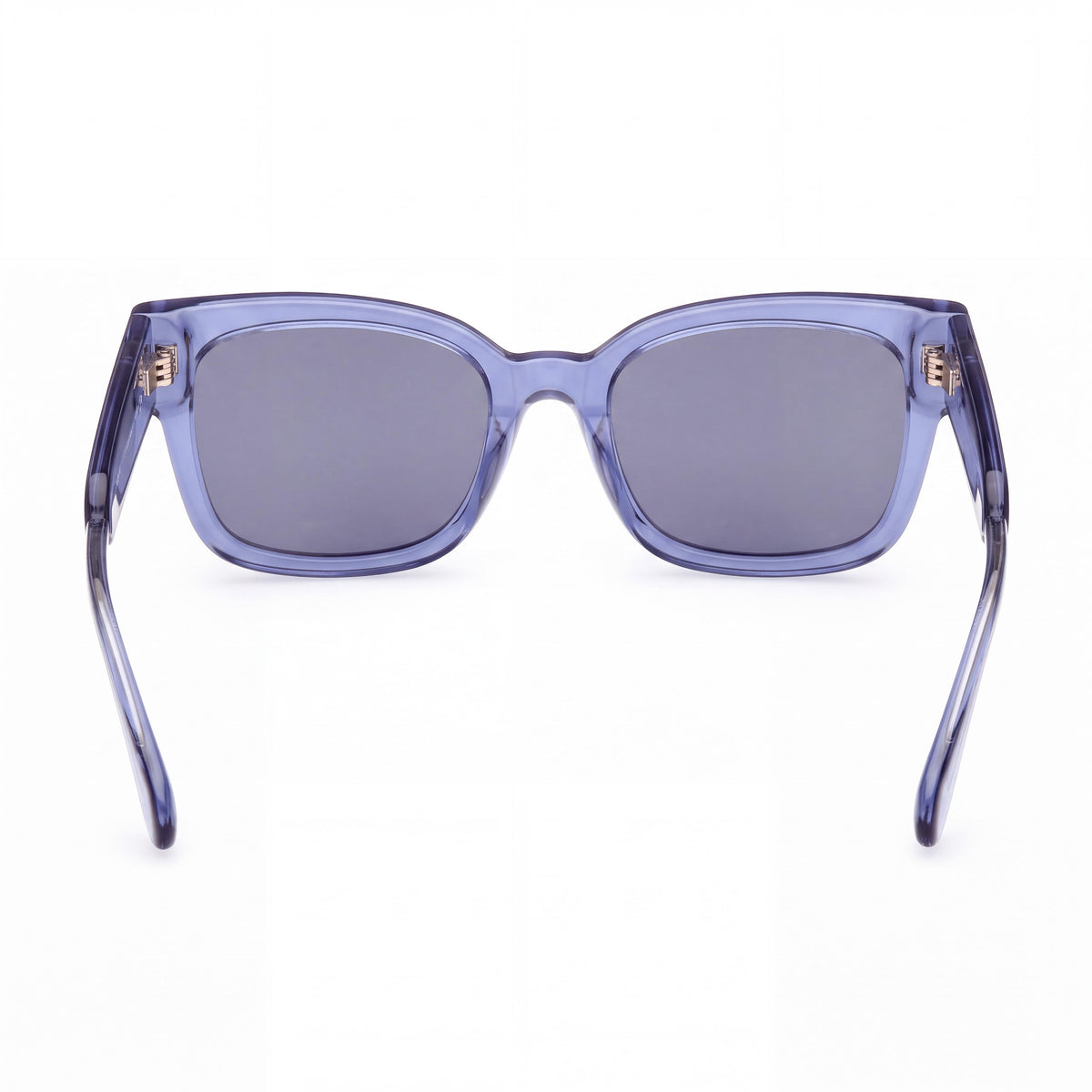 Gafas de sol Max & Co. modernas para mujer, montura azul brillante inyectada, lentes de espejo ahumado no polarizadas 53-20-140, Photo 3
