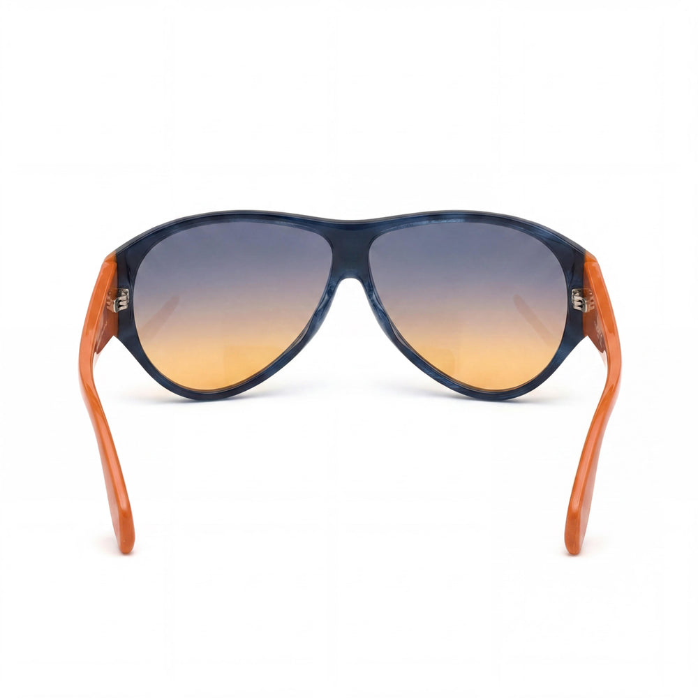 adidas Originals Contemporaneo Women's Pilot Acetate Sunglasses with Blue Arancione Frame and Blue Arancione Sfumato Lenses 59mm
