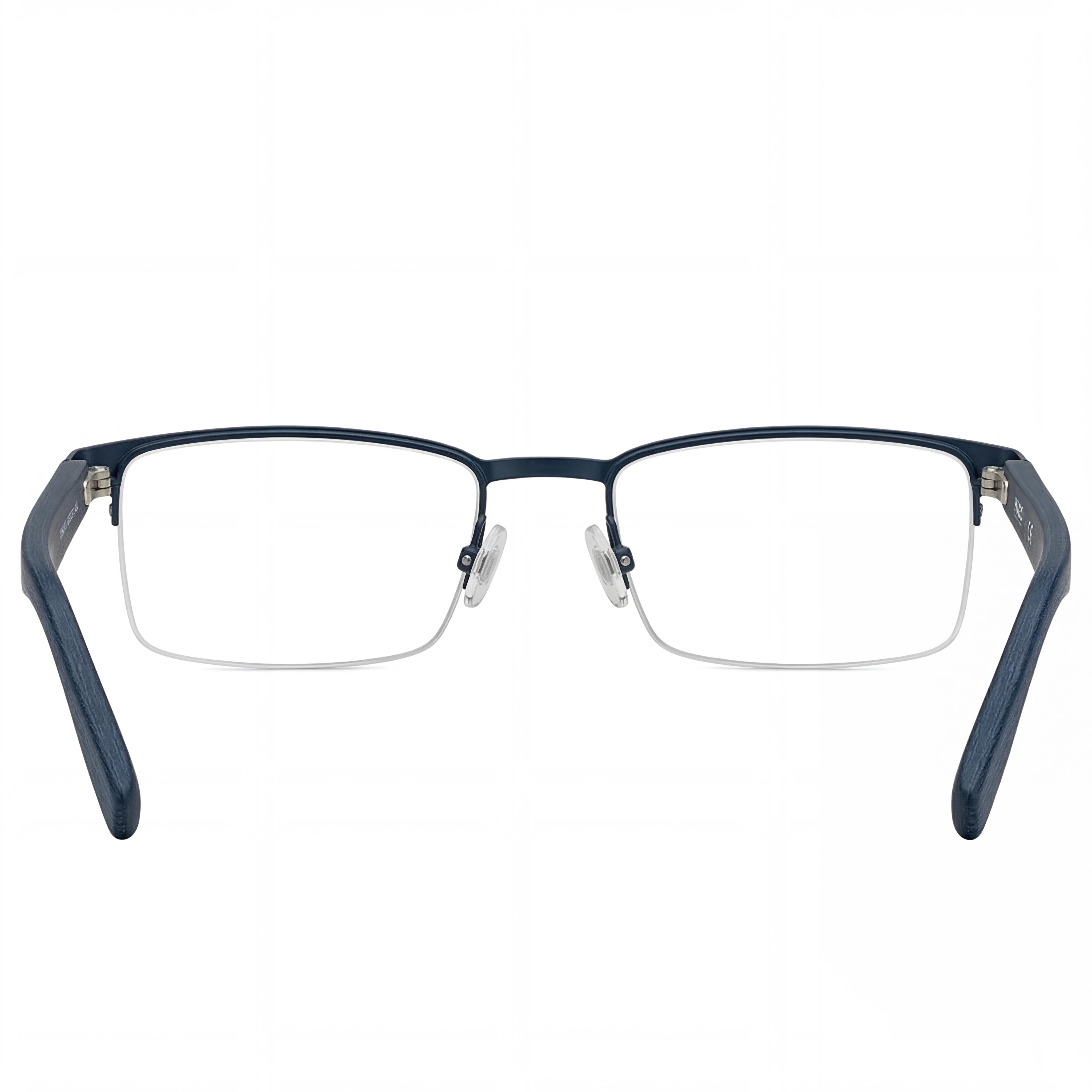 Hugo Boss 0324 Unisex Prescription Eyeglasses, Stainless Steel Acetate Metal Frame, Matte Bluwood, Size 55, Photo 3