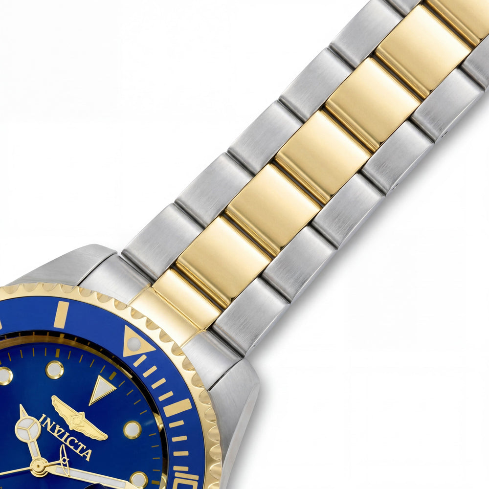 Invicta 34042 Men's Japanese Automatic Two Tone Stainless Steel Blue Dial Luminous 200M Water Resistant Watch 47mm