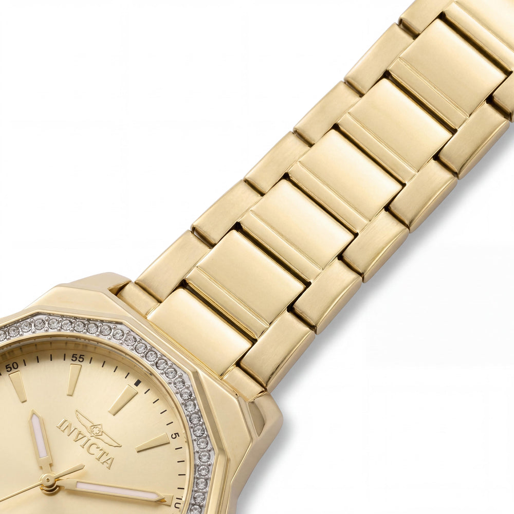 Invicta Speedway 49113 Reloj de pulsera unisex de cuarzo, 34 mm, esfera dorada, caja de acero inoxidable, resistente al agua