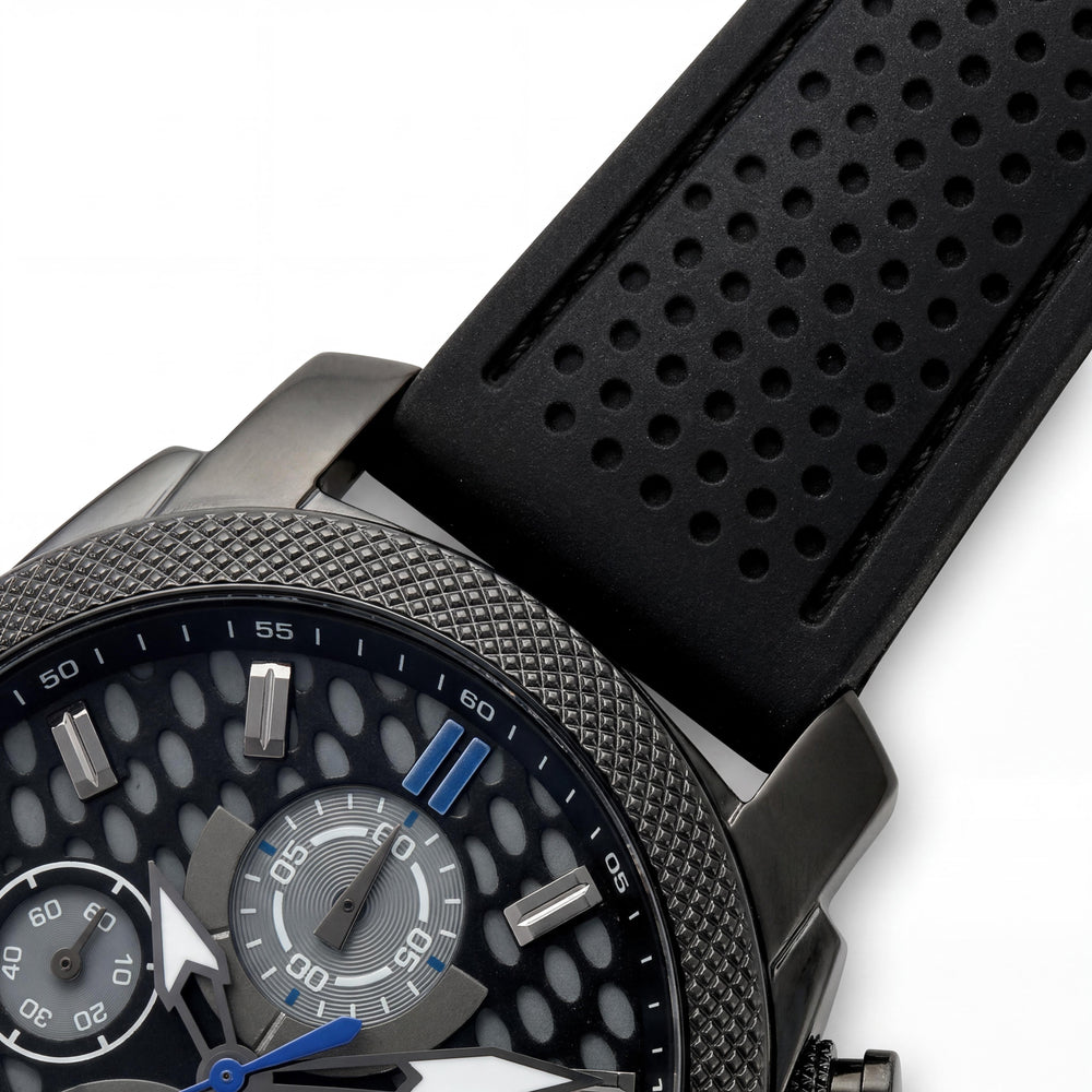 Oceanaut OC2321 Kryptonite Cronógrafo para Hombre con Fecha, Acero Inoxidable, Caucho Negro y Gris, 42mm