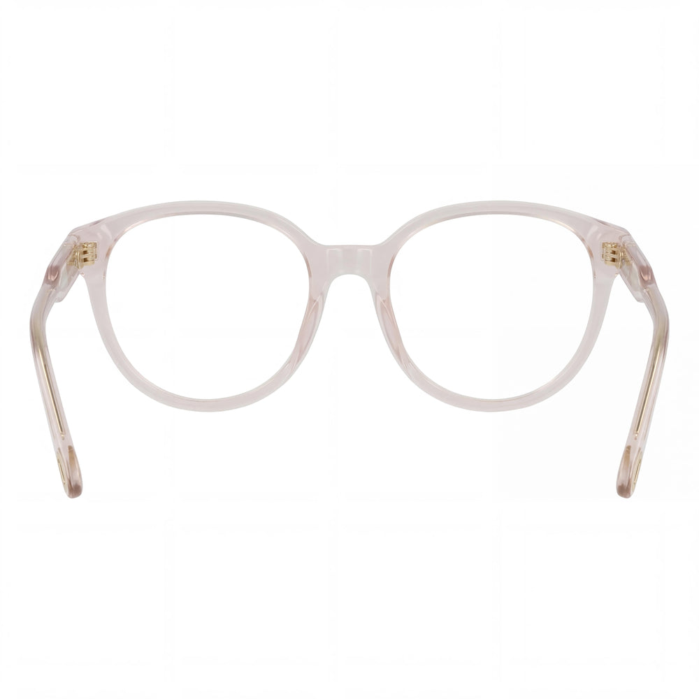 Chloe CH0127O 004 Women's Transparent Pink Acetate Oval Full Rim Eyeglasses, Clear Lenses, 51mm