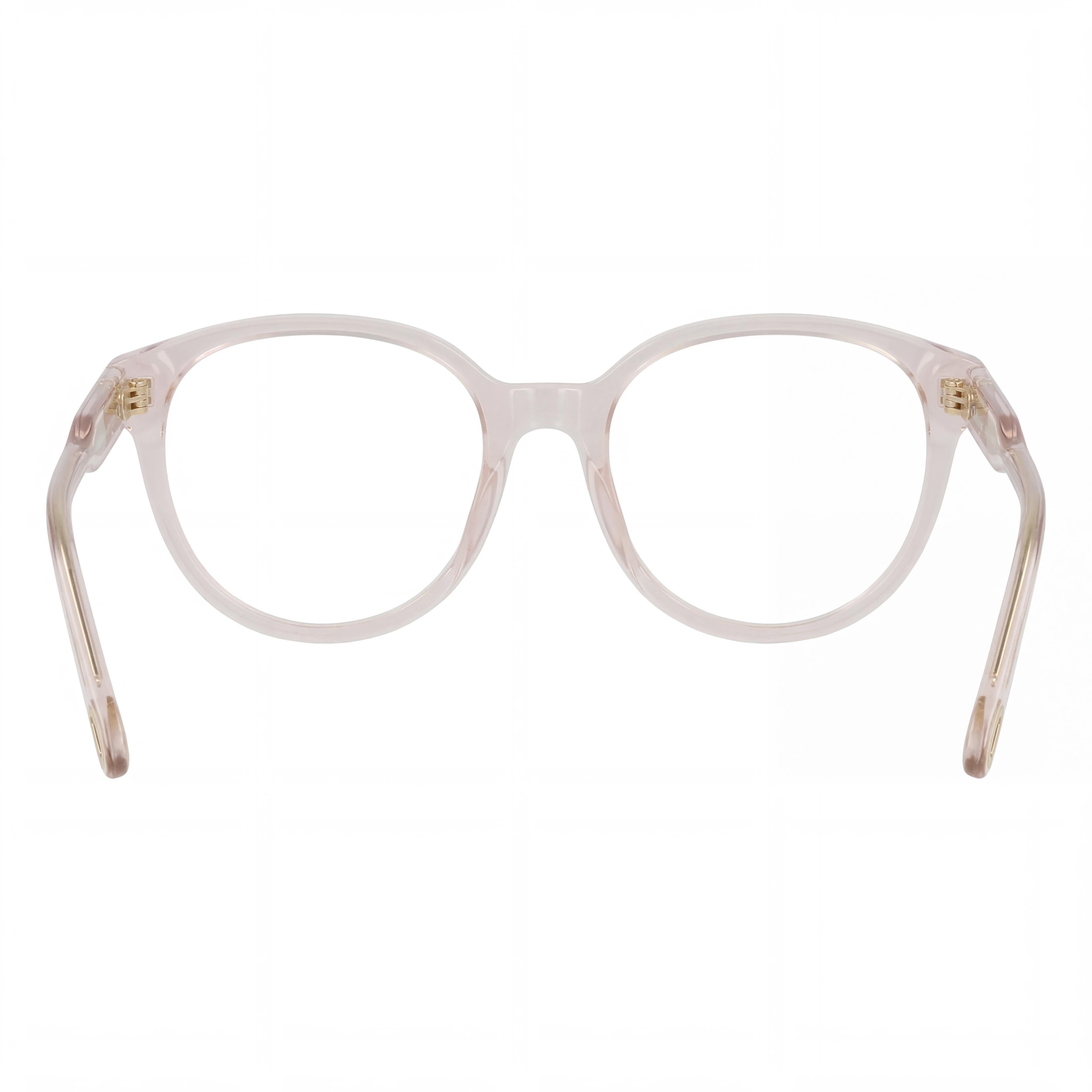 Gafas de vista Chloe CH0127O 004 para mujer, montura completa ovalada de acetato rosa transparente, lentes transparentes, 51 mm, Photo 3