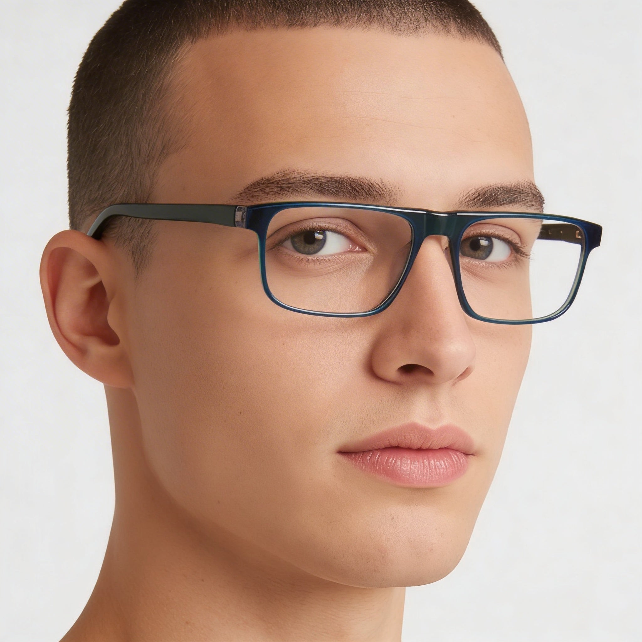 Gafas Nike 7161 para hombre, armazón de acetato trilaminado azul marino, lentes de policarbonato no polarizadas, 54 mm, Photo 4
