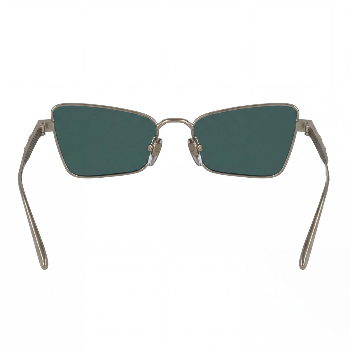 Calvin Klein Women's Ck24110s Metal Butterfly Matte Light Gold Solid Green UV Protection Non-Polarized Sunglasses 53mm, Photo 3