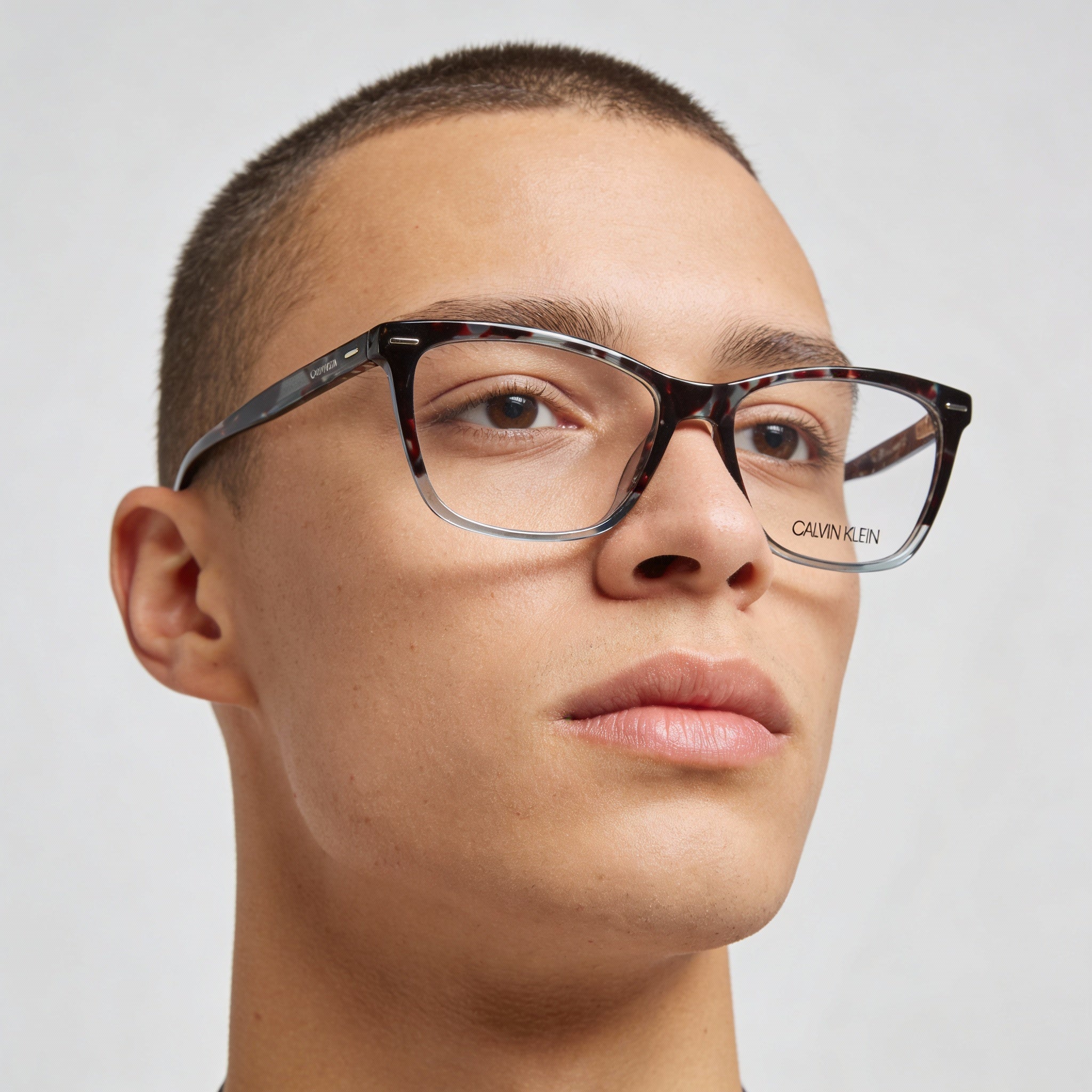 Calvin Klein Ck21501 Unisex Full Rim Cat Eye Plastic Eyeglasses Havana Transparent Blue 54mm, Photo 4