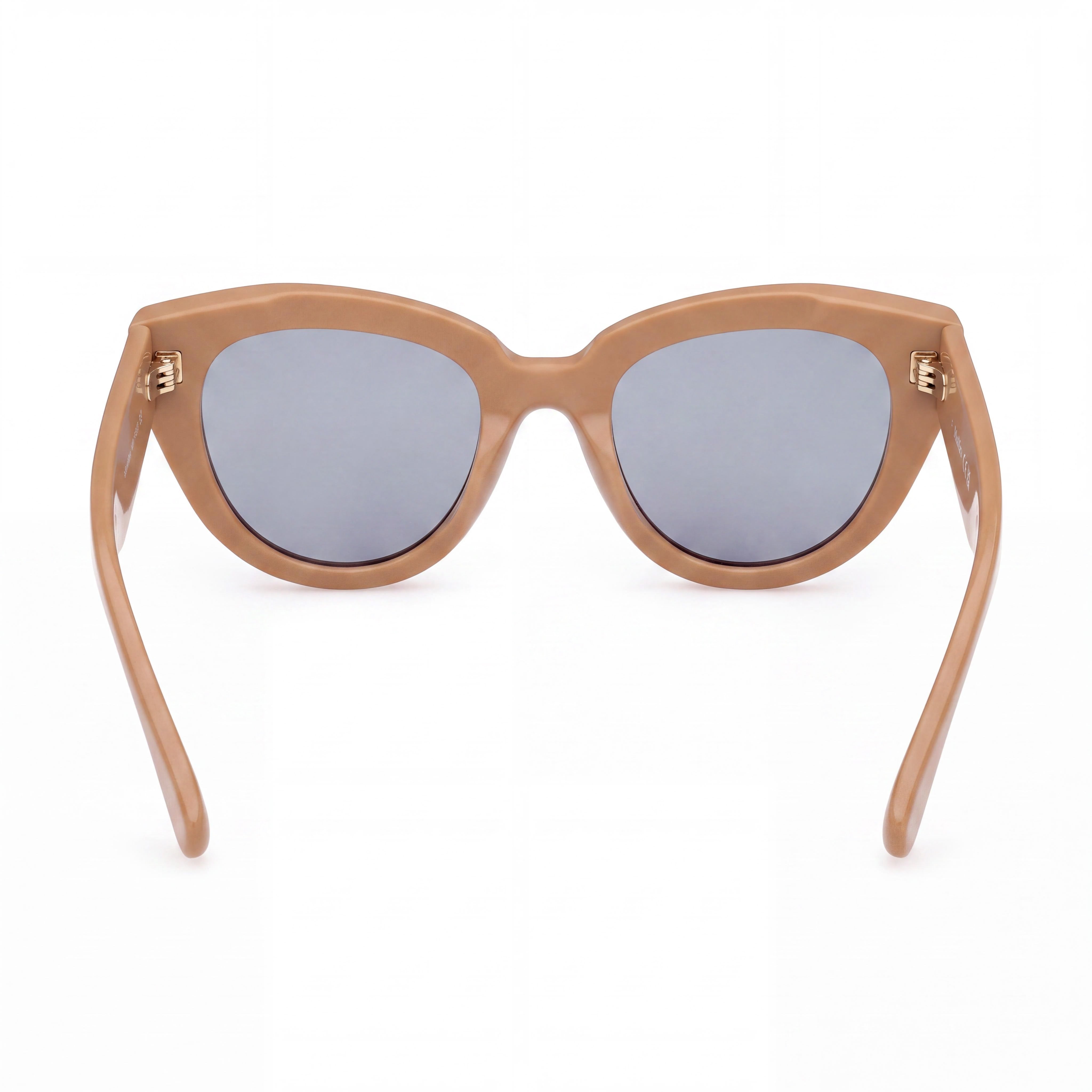 MaxMara Mm0077 Women's Stainless Steel Frame, Acetate Lens Sunglasses, Matte Light Brown, Photo 4