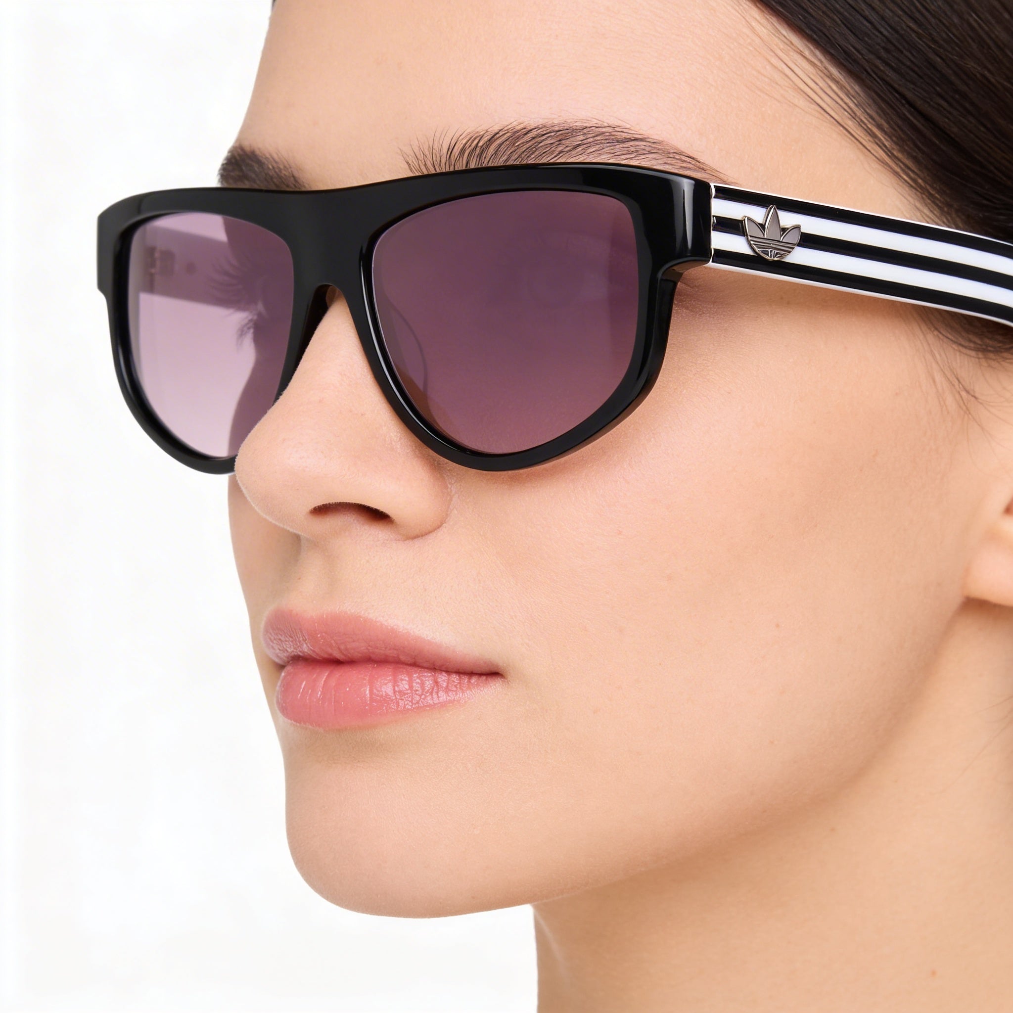 Gafas de sol Adidas Originals casuales de acetato brillante negro para mujer 55mm, Photo 5