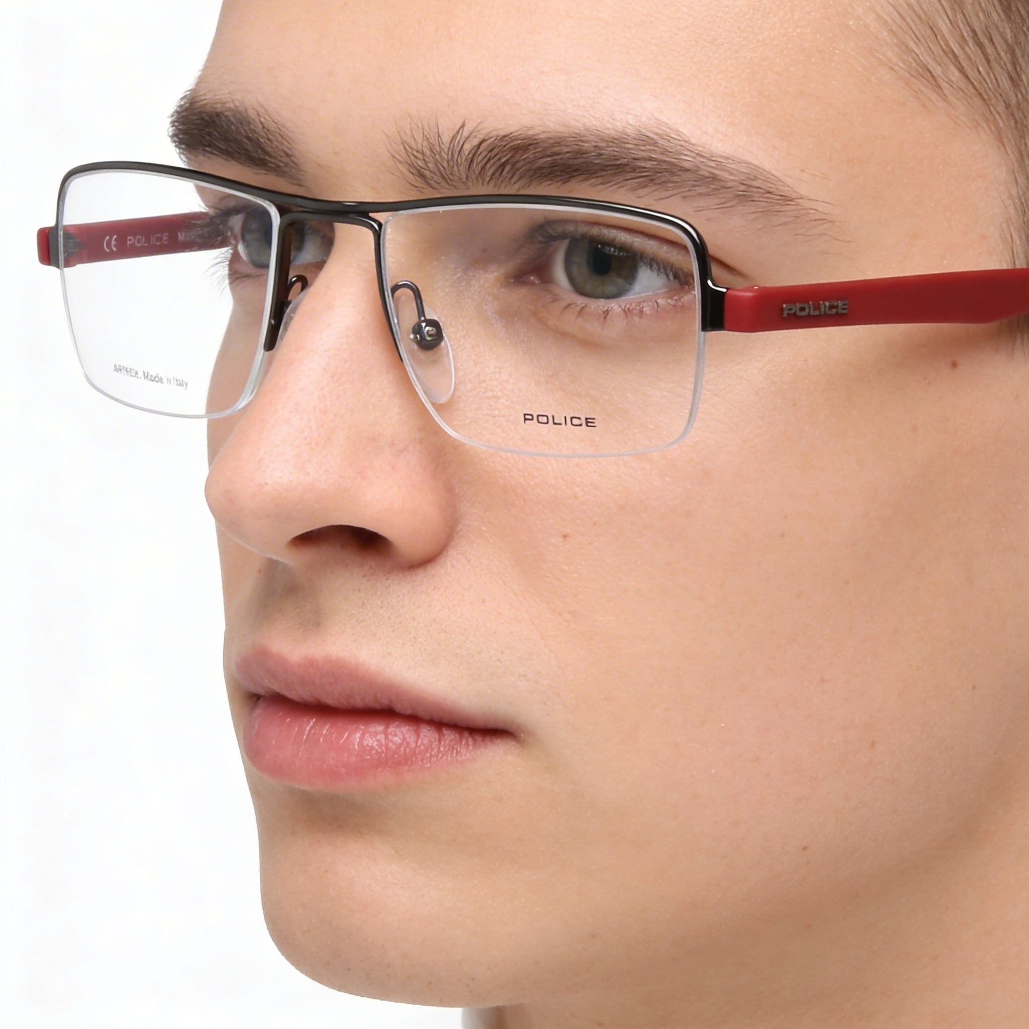 Police Modern Unisex Acetate & Metal Frame Non-Polarized Polycarbonate Optical Frames 52mm, Photo 3