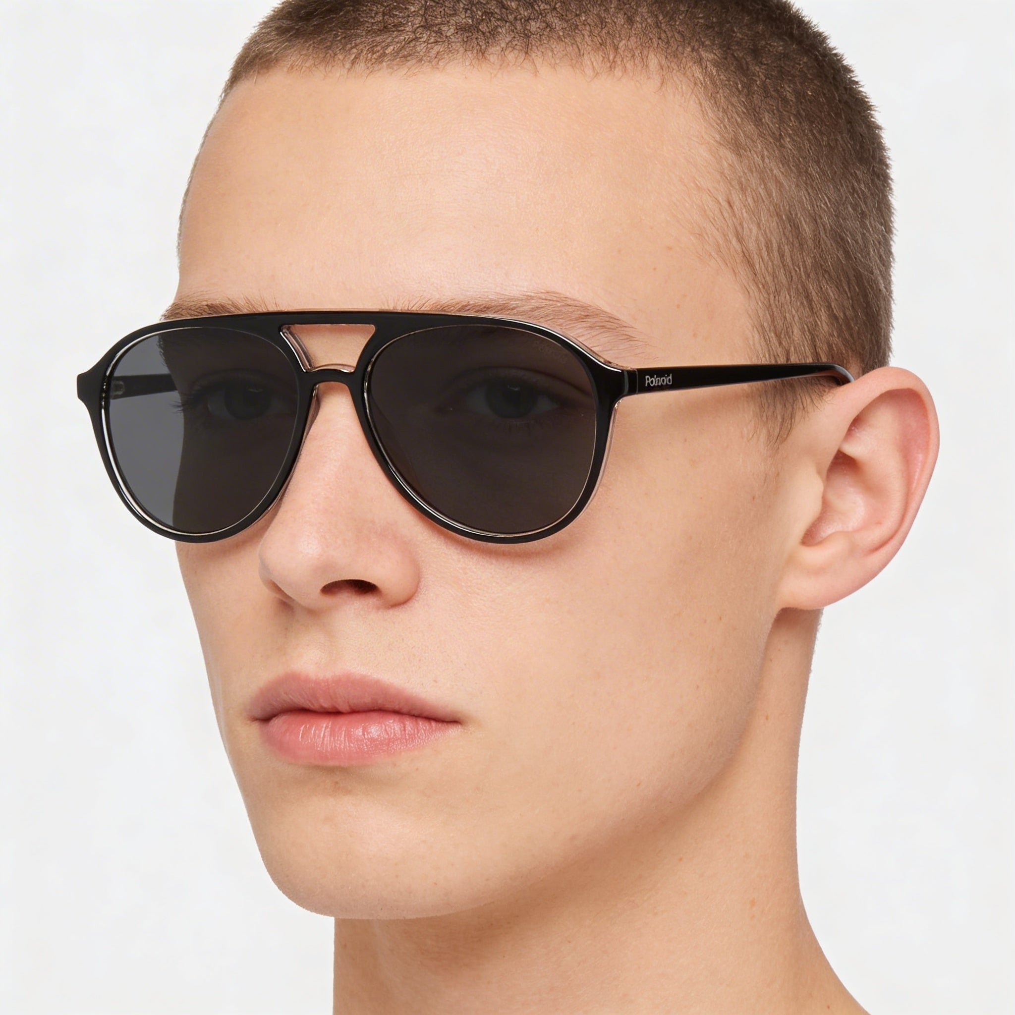 Polaroid PLD 4162/S Unisex Black Dark Grey Polycarbonate Frame Polarized Grey Lenses UV Protection Sunglasses 56mm, Photo 5