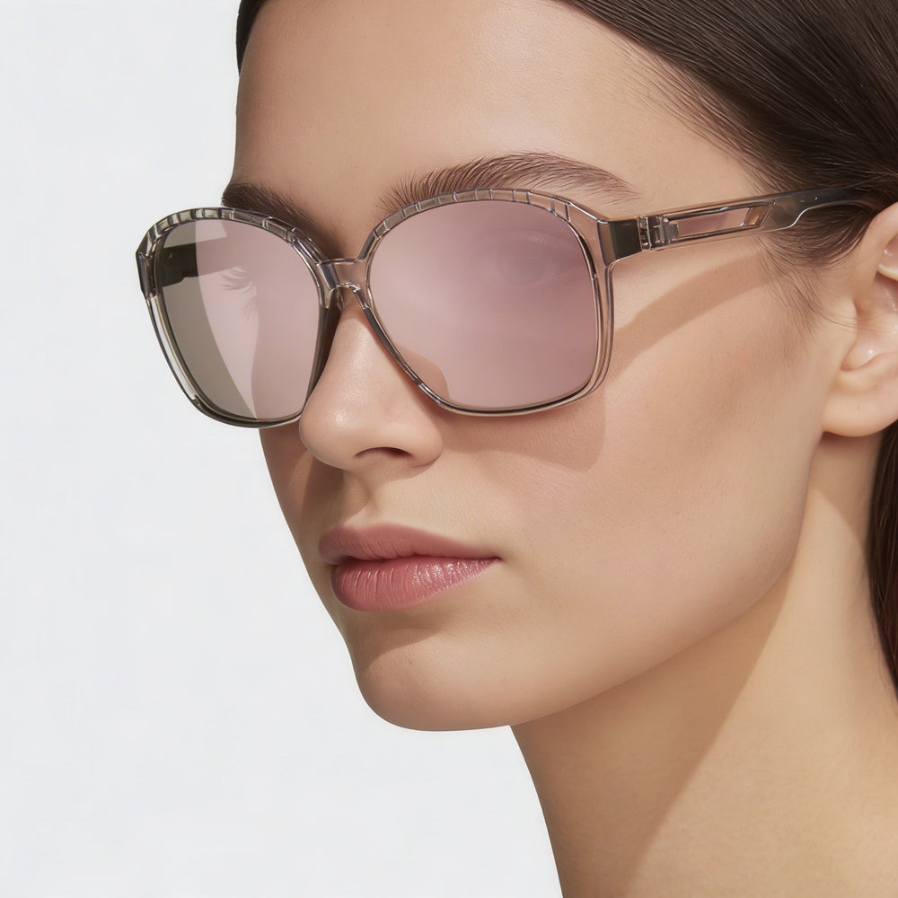 Adidas Classic Women's Plastic Sunglasses Shiny Light Brown Frame Brown Mirror Gradient Non-Polarized UV400 62mm