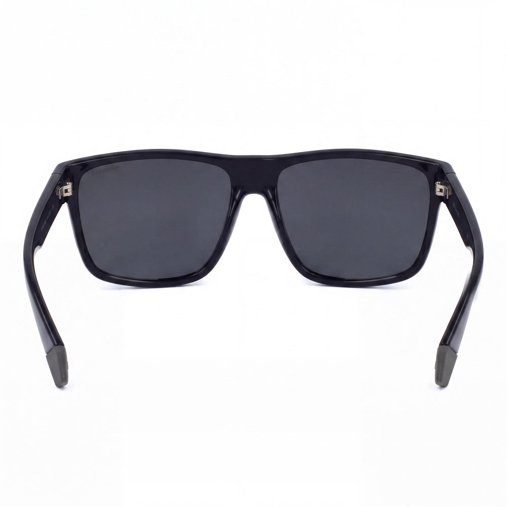 Gafas de sol Polaroid Pld 6076/S para hombre, montura de policarbonato negro, lentes grises polarizadas, protección UV, 60mm