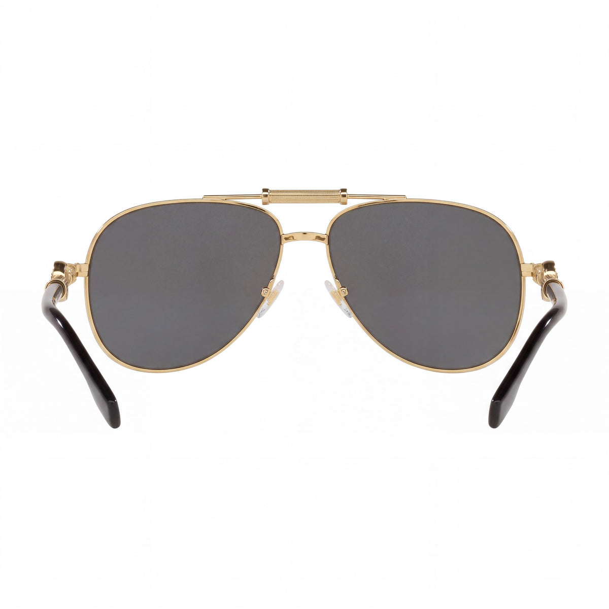 Versace Contemporary Unisex Gold Metal Pilot Frame Polarized Grey Mirror Sunglasses 59mm UV Protection, Photo 3