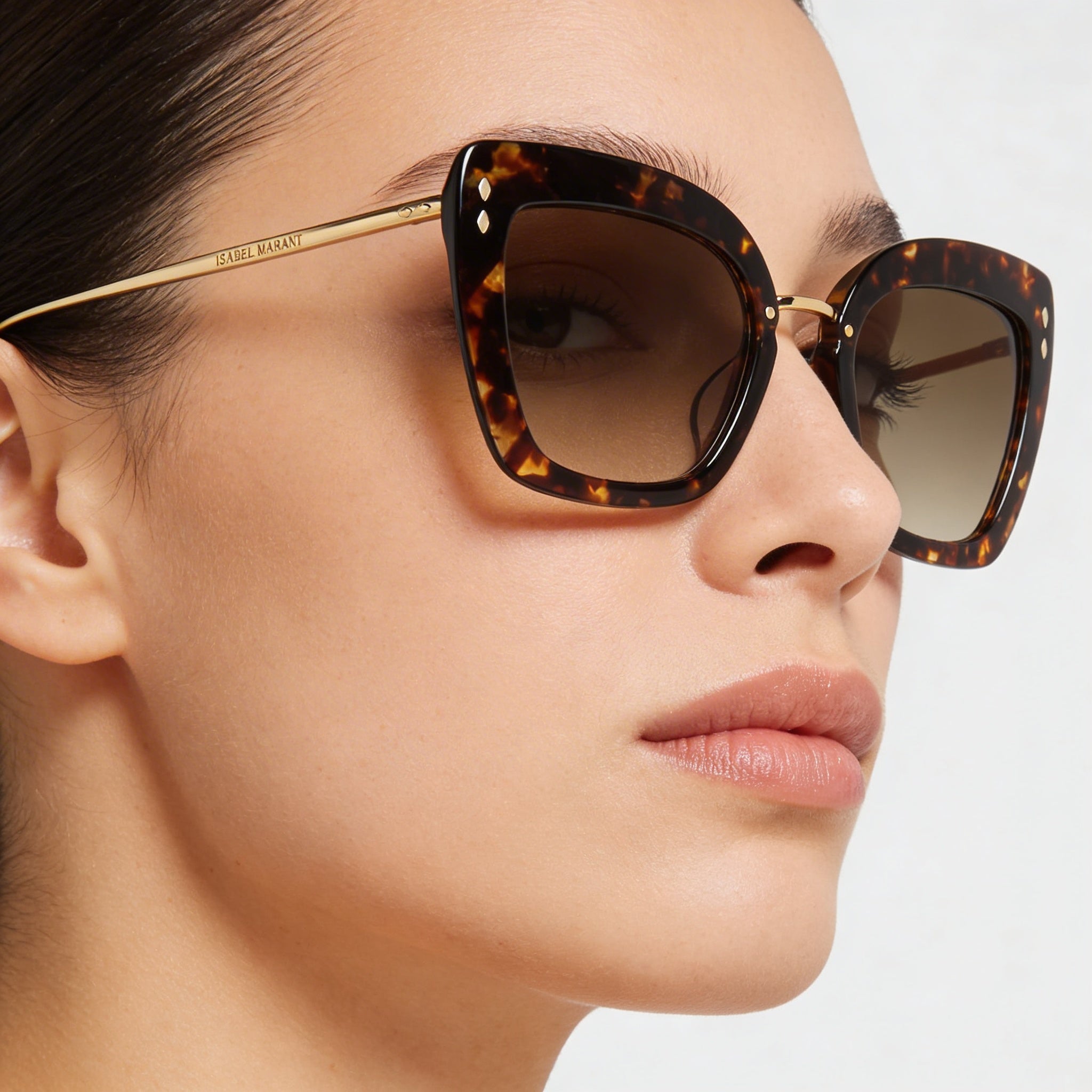 Isabel Marant Casual Women's Cat Eye Sunglasses, Polyamide Frame, Polycarbonate Lenses, Good UV Protection, Havana Gold, 53mm, Photo 3