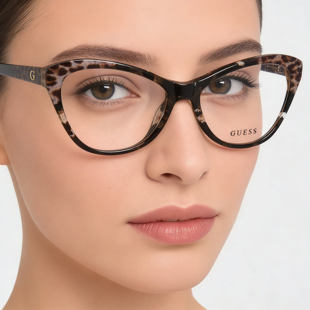 Gafas GUESS GU2818 de acetato marrón oscuro para mujer 56-16-140