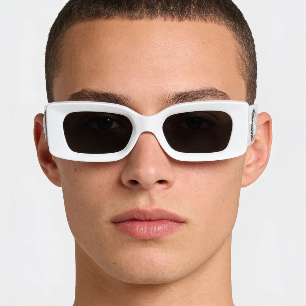 Versace Ve 4474u Unisex Titanium Non-Polarized Sunglasses Grey, White & Dark Grey 52-20-140
