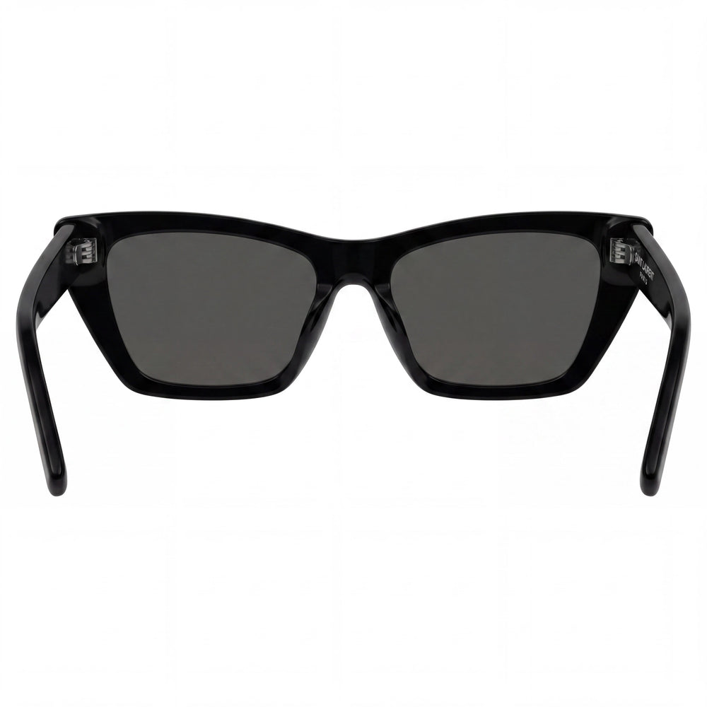 Gafas de sol Saint Laurent Classic para mujer, de plástico, negras y grises, no polarizadas, aptas para lentes recetados, protección UV, 53 mm