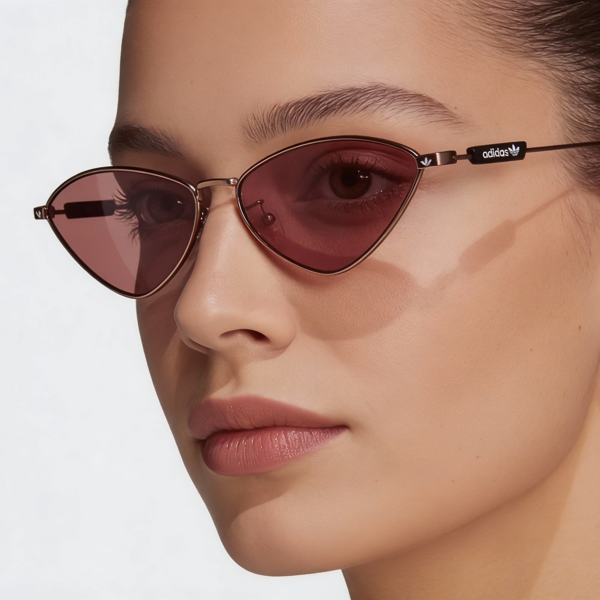 Gafas de sol adidas Casual para mujer, montura metálica, color bronce claro mate, lentes burdeos, protección UV, 61 mm, Photo 4