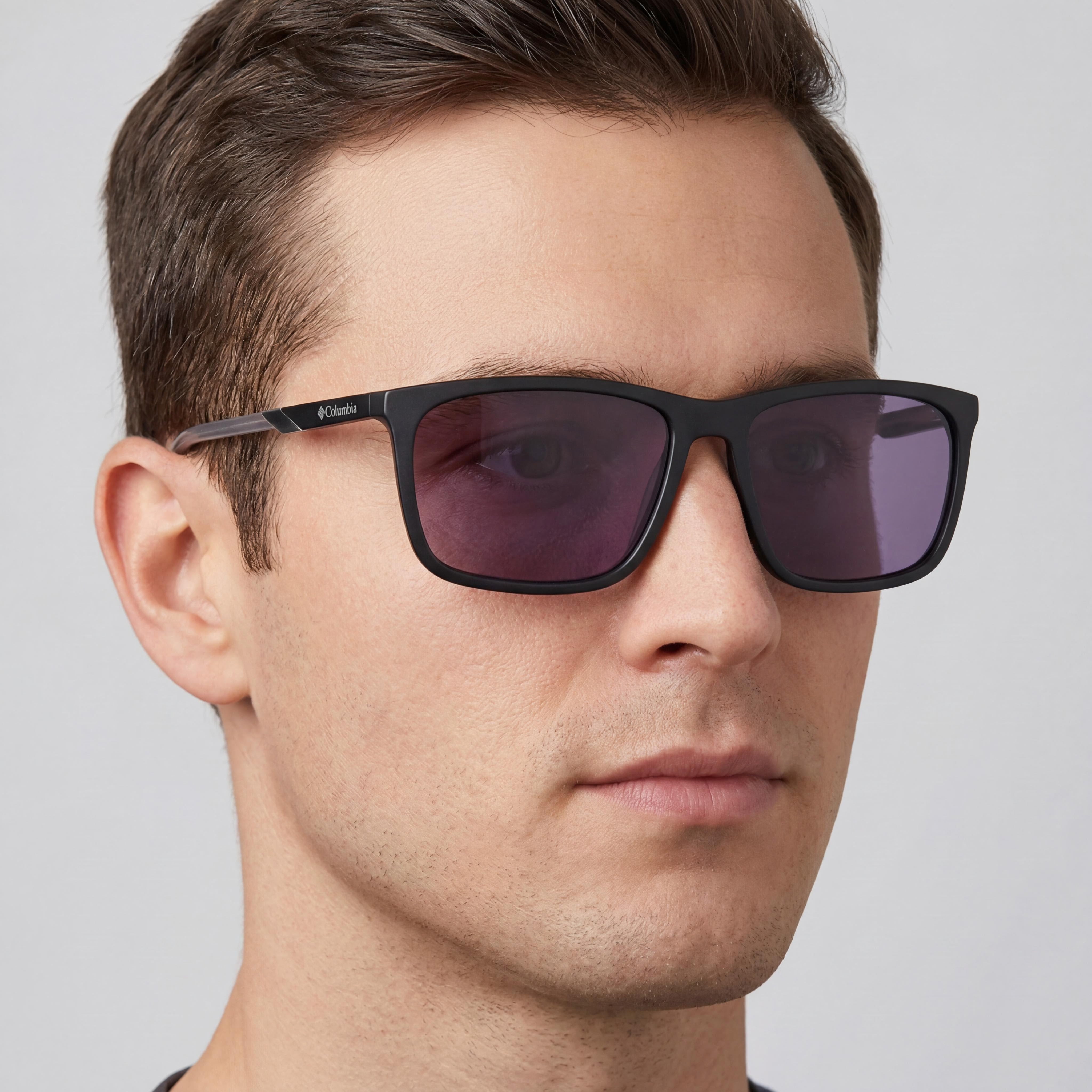 Columbia C566s Men's Matte Black Plastic Purple UV Protection 60mm Eyewear, Photo 4