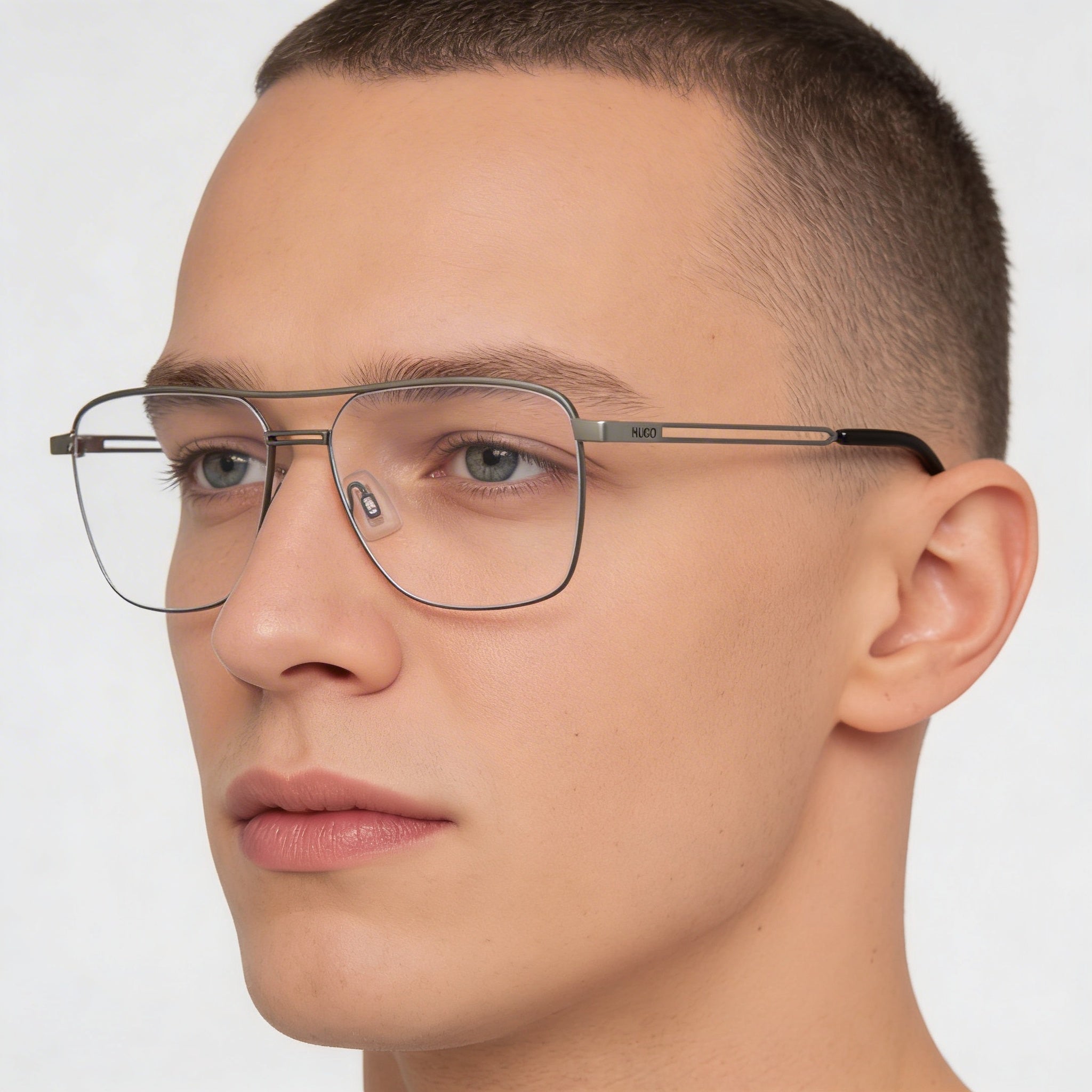 Gafas Hugo Boss Modern 1145 para hombre, de acero aleado, semimate, color negro rutenio, con montura adaptable a la luz, 56 mm, Photo 3