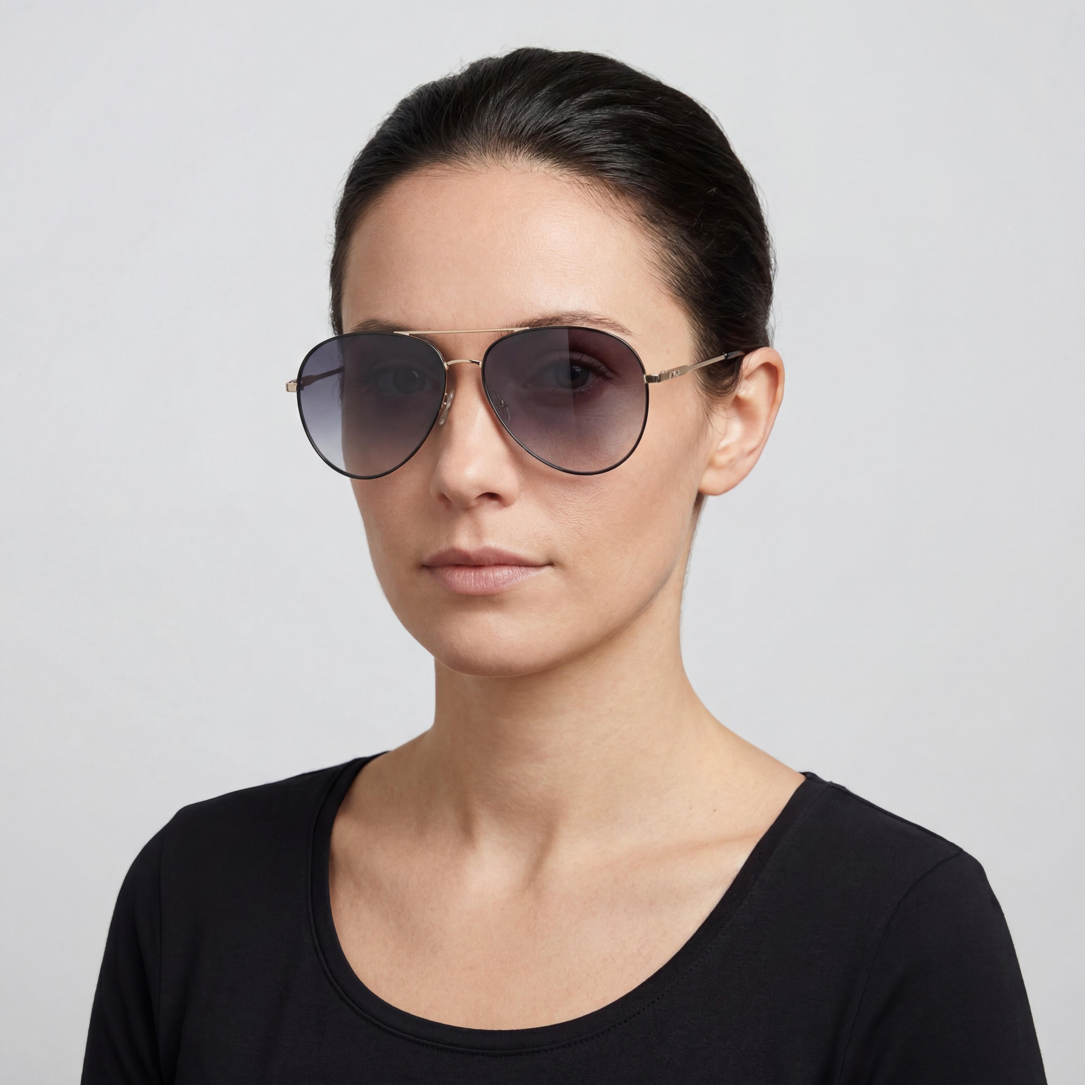Fossil Fos 2140/G/S Women's Black Stainless Steel Frame Dark Grey Shaded Non-Polarized Sunglasses 59mm, Photo 3