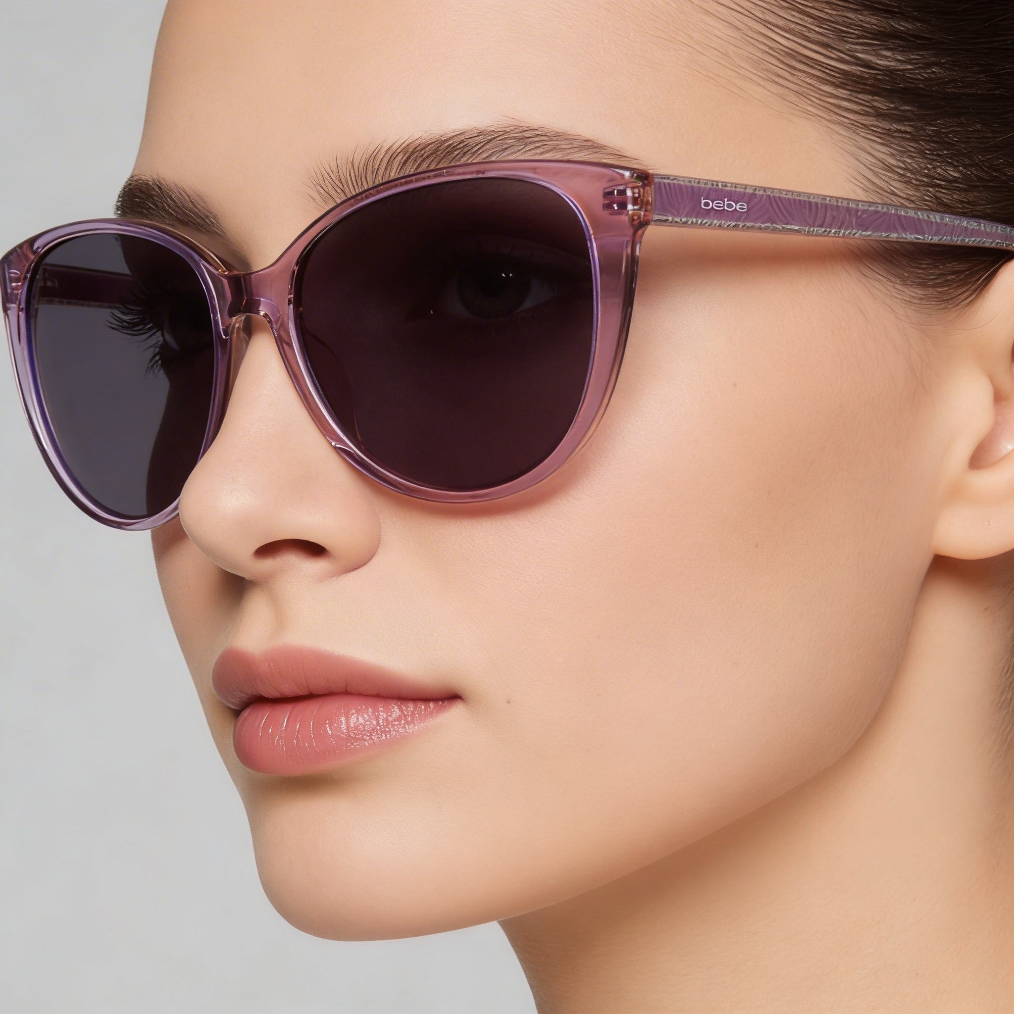Gafas BEBE Classic para mujer, montura de acetato lila cristal, lente de 57 mm, puente de 16 mm, patilla de 140 mm, protección UV, Photo 4