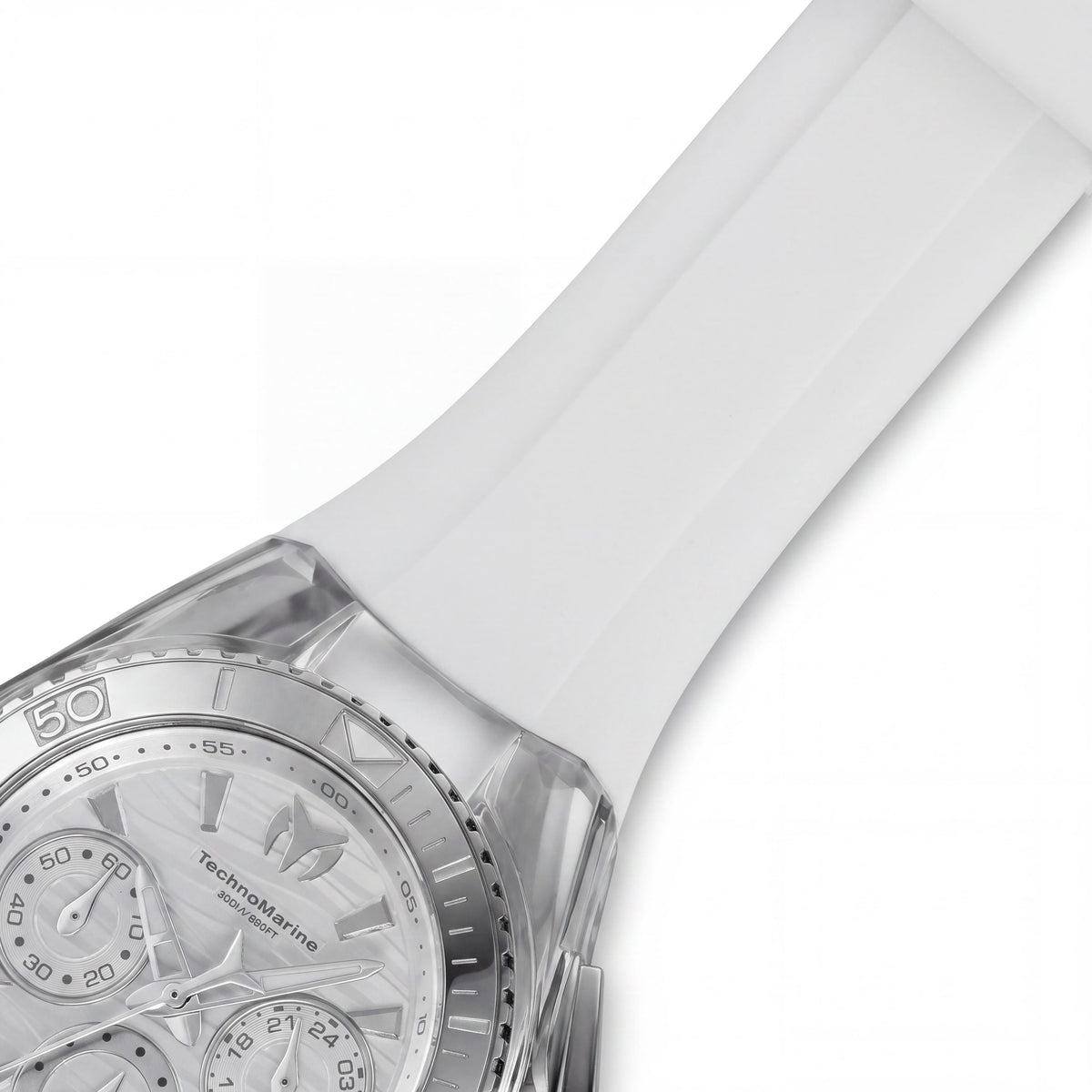 TechnoMarine Cruise TM-120033 Women's Chronograph White Silicone Band, Silver-tone Case 40mm, Photo 3