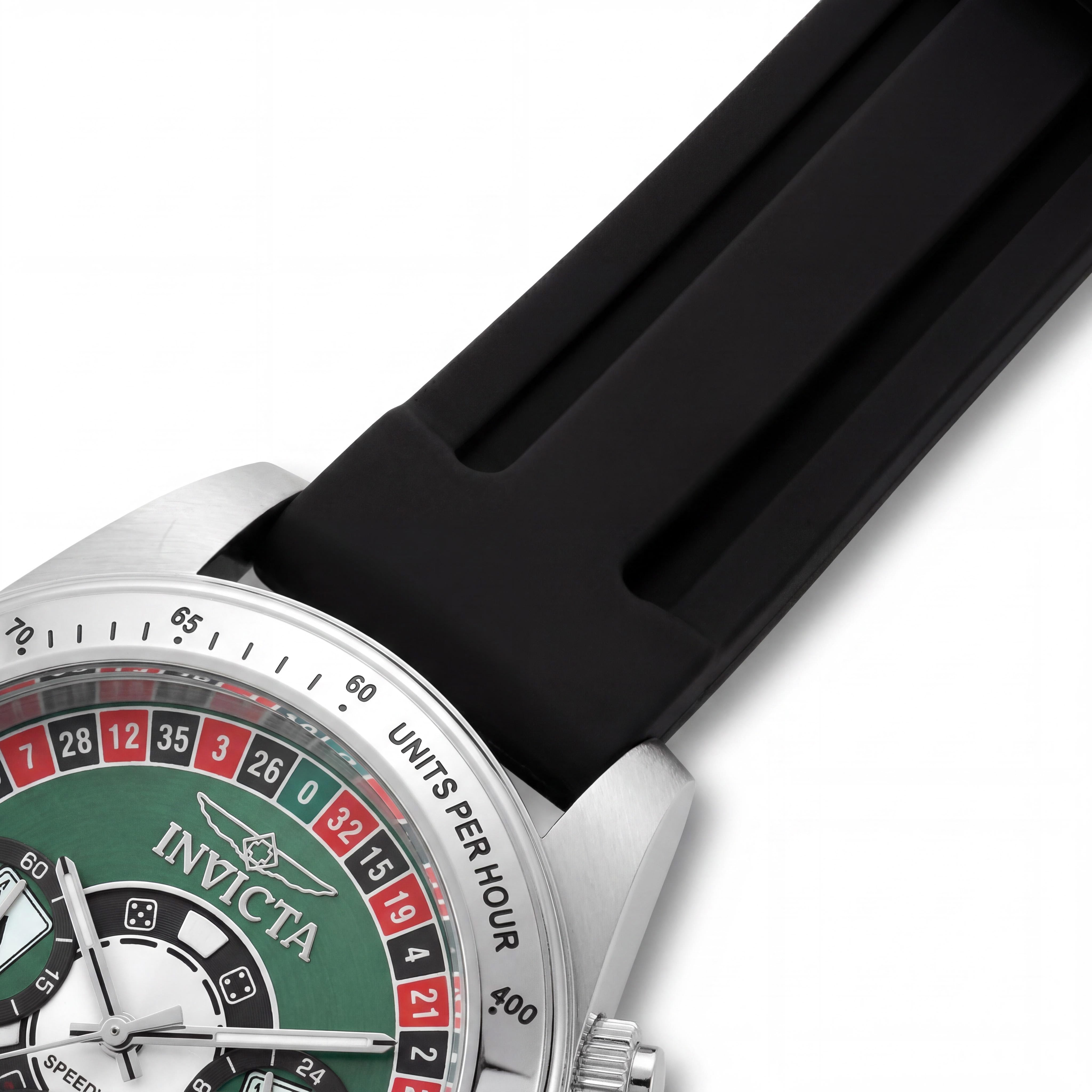 Reloj de cuarzo Invicta Speedway 50492 para hombre, esfera verde, correa de acero inoxidable y silicona, resistente al agua 200M, 39mm, Photo 3