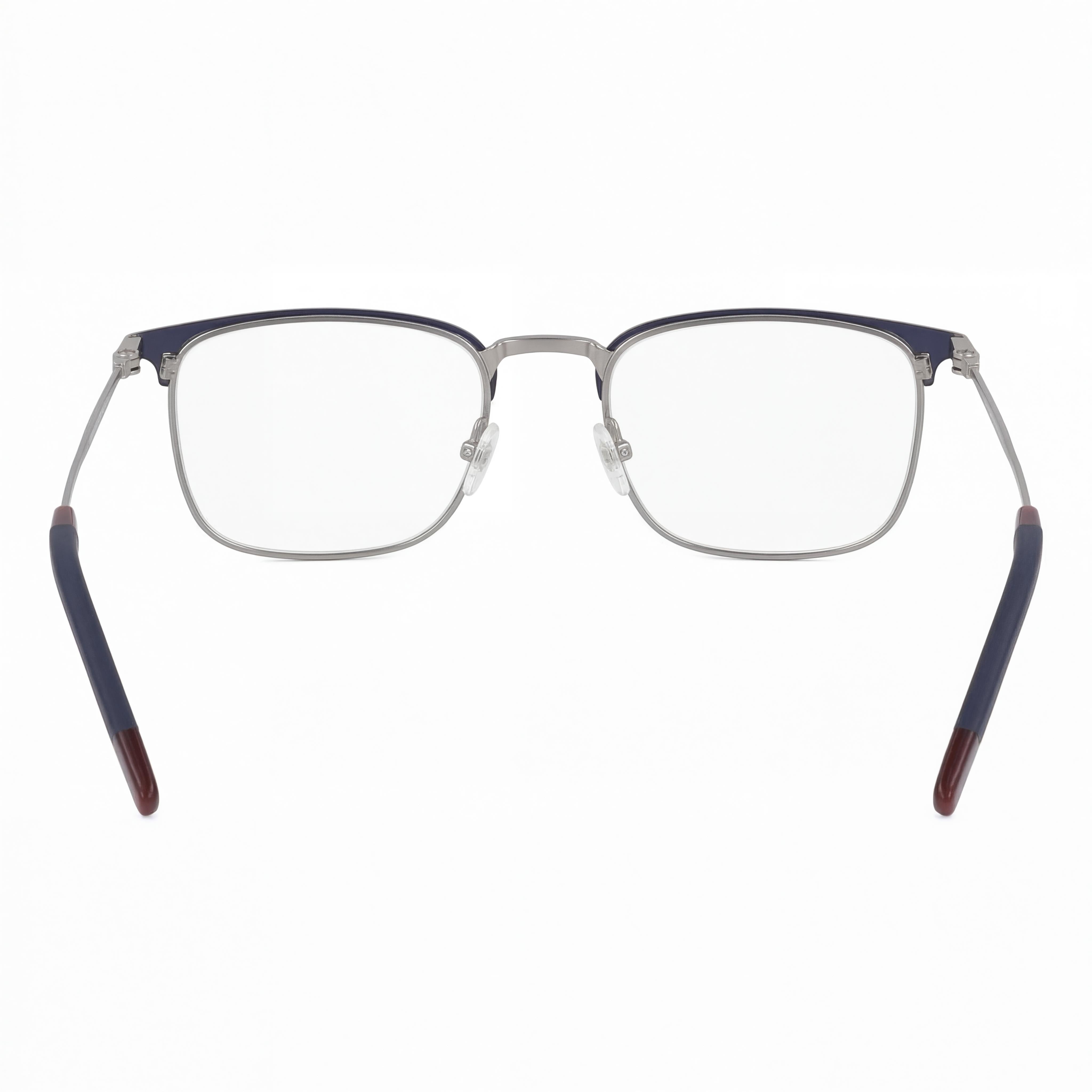 Gafas Tommy Hilfiger modernas unisex cuadradas de montura completa, de metal azul mate, con 52 mm de ancho de lente, Photo 2