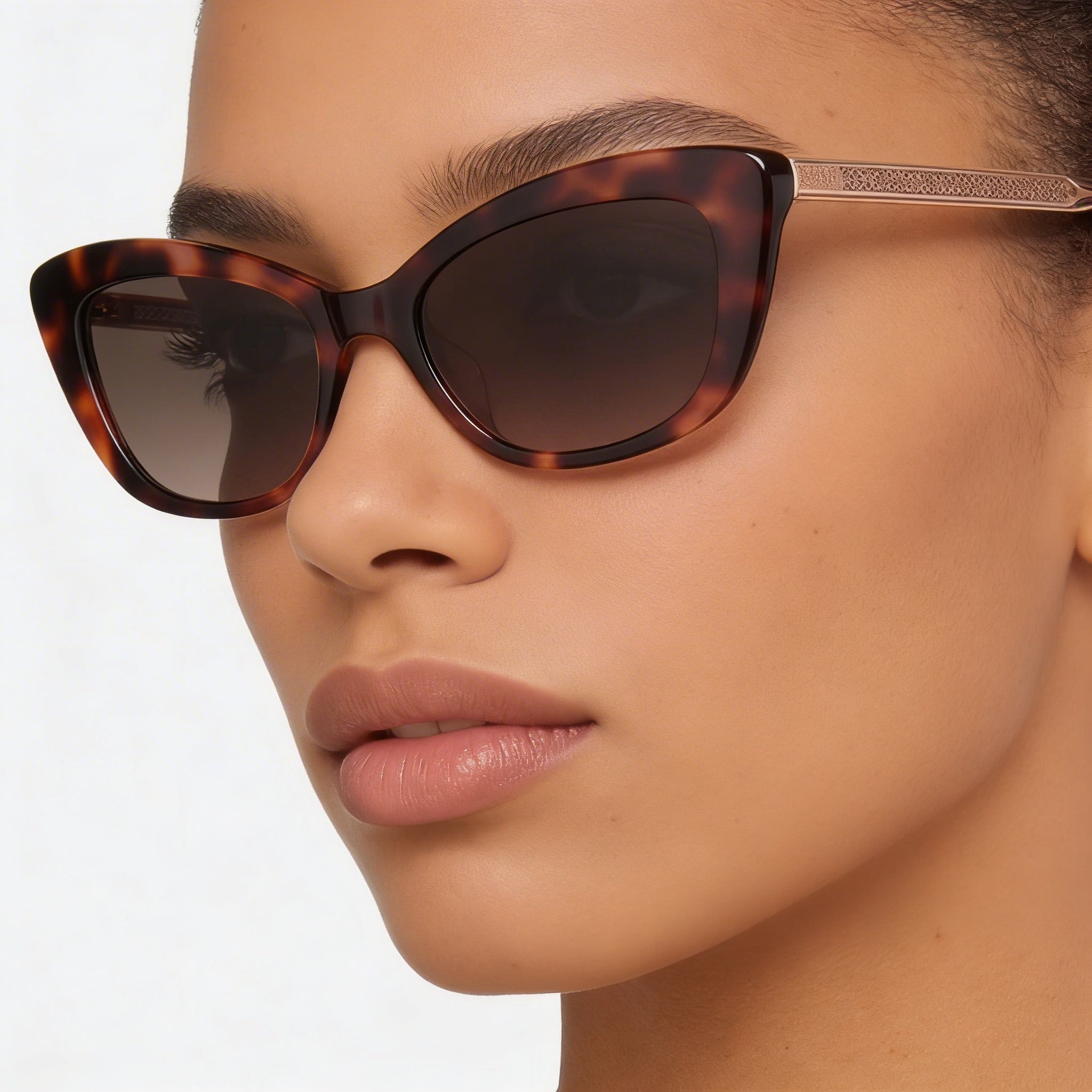 Kate Spade New York Merida/g/s Women's Cat Eye Havana Plastic Brown Gradient Non-Polarized Sunglasses 54mm, Photo 4
