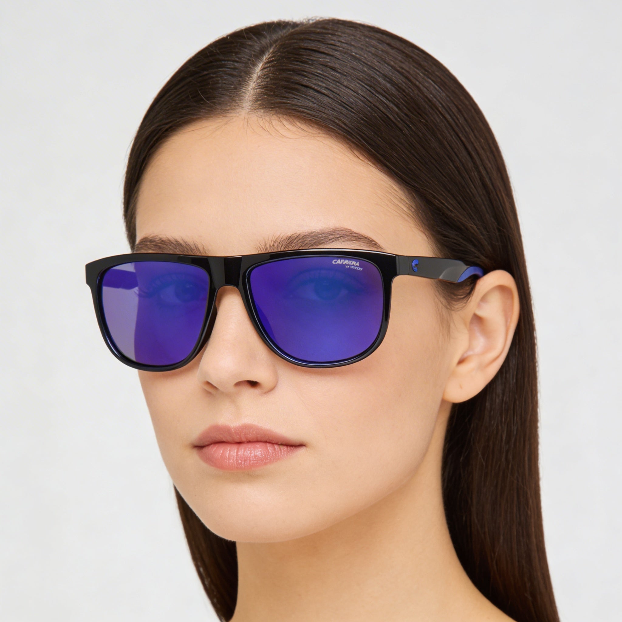 Carrera Modern Women's Black Blue Polyamide Frame Sunglasses with 100% UV Protection 58mm, Photo 4