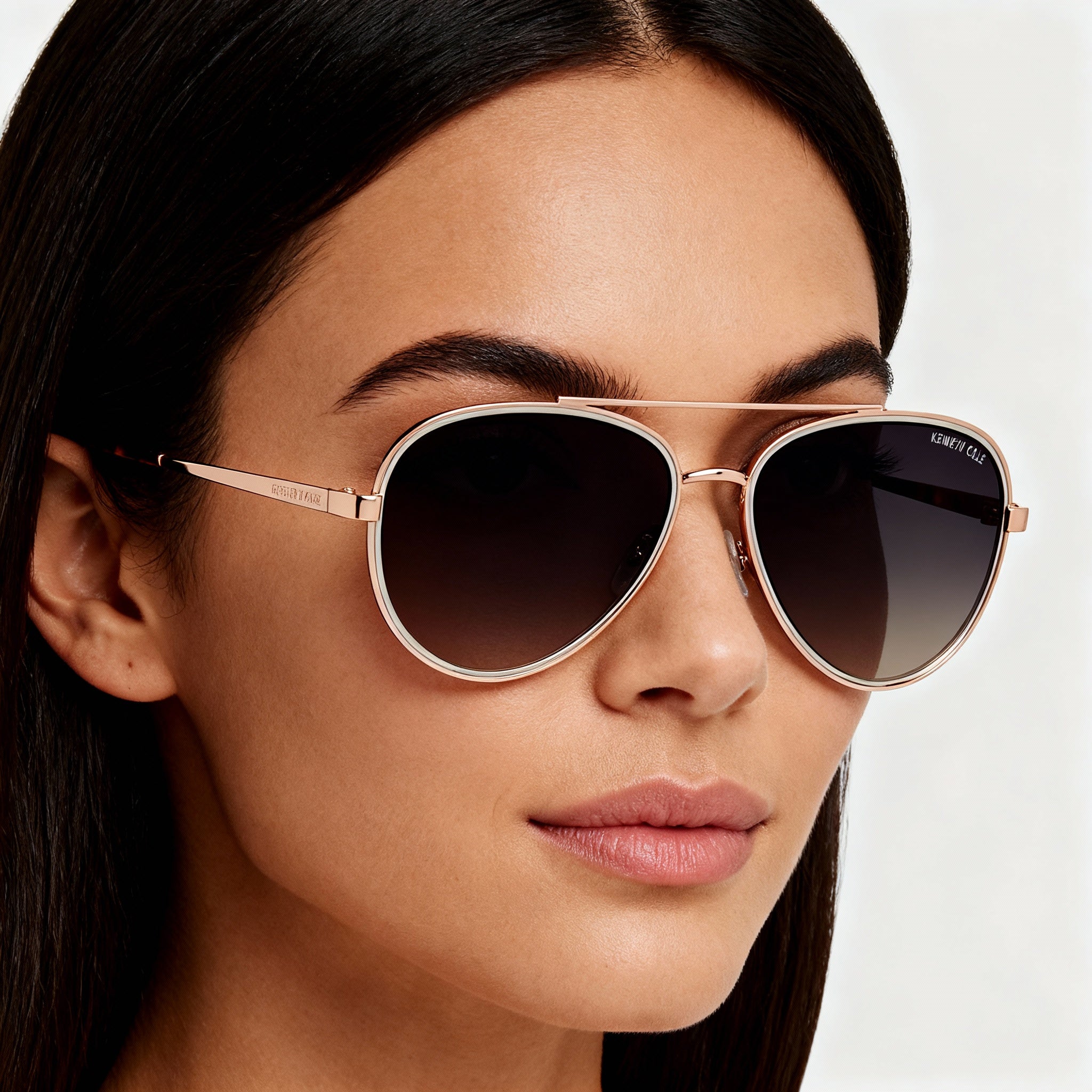 Kenneth Cole New York Kc5832w Women's Gold Metal Sunglasses Gradient Blue Lens UV Protected 58mm, Photo 3