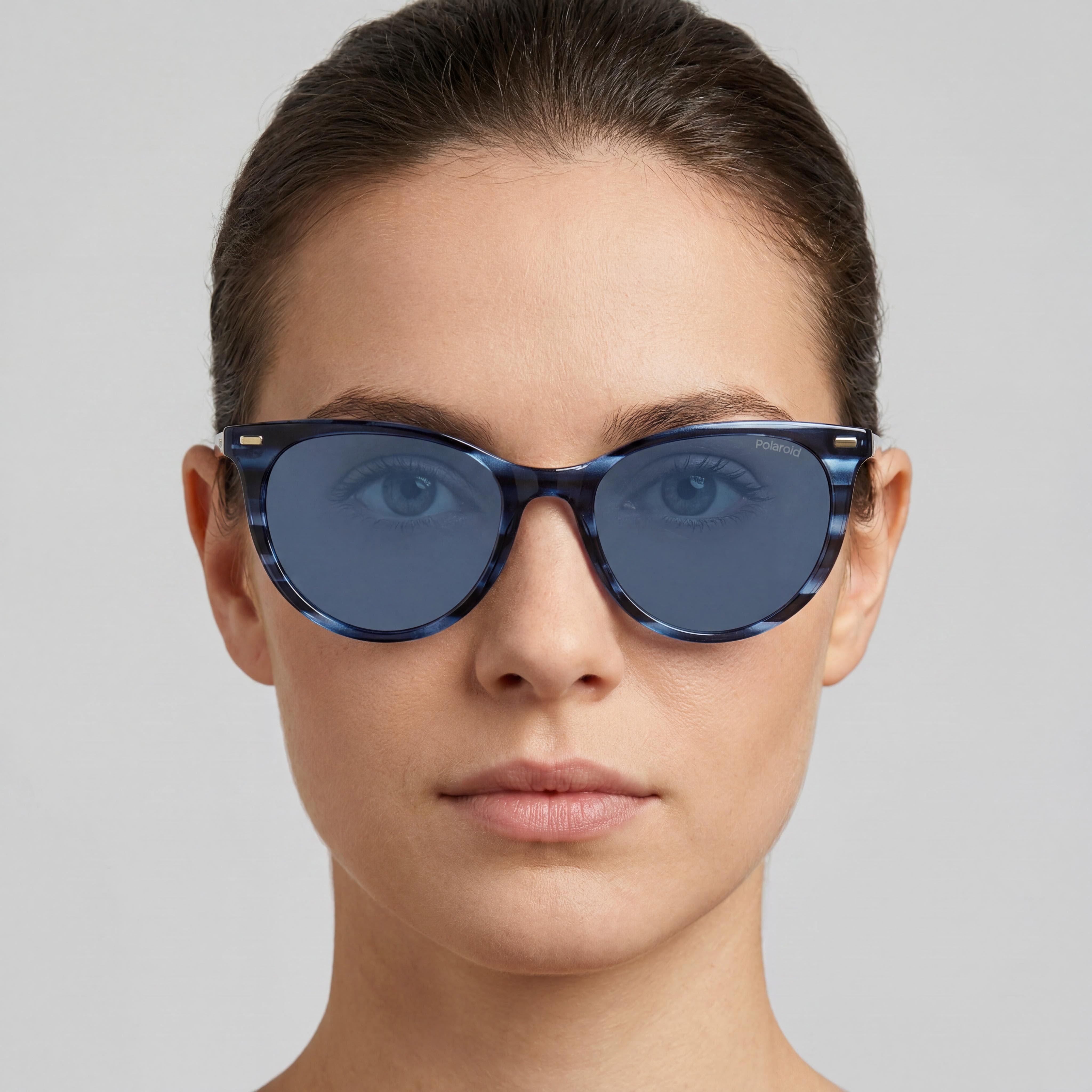 Gafas de sol Polaroid Pld 4107/S para mujer, polarizadas con protección UV de poliamida ecológica azul Habana, 52 mm, Photo 4