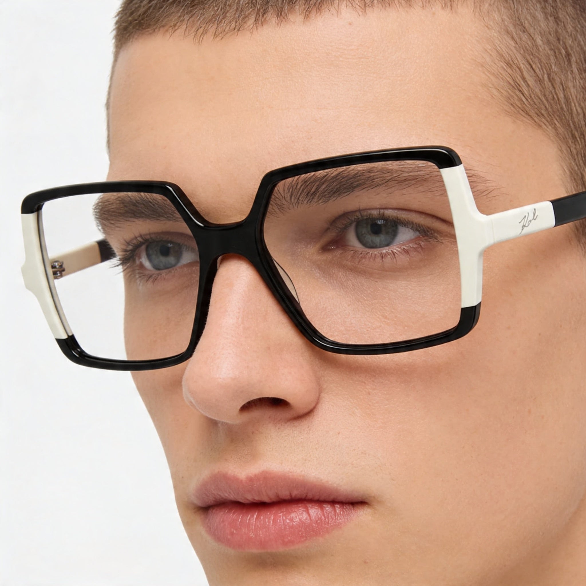 KARL LAGERFELD Kl6169 Unisex Optical Eyeglasses with Black/White Acetate Frame, Size 54-17-140mm, Photo 3