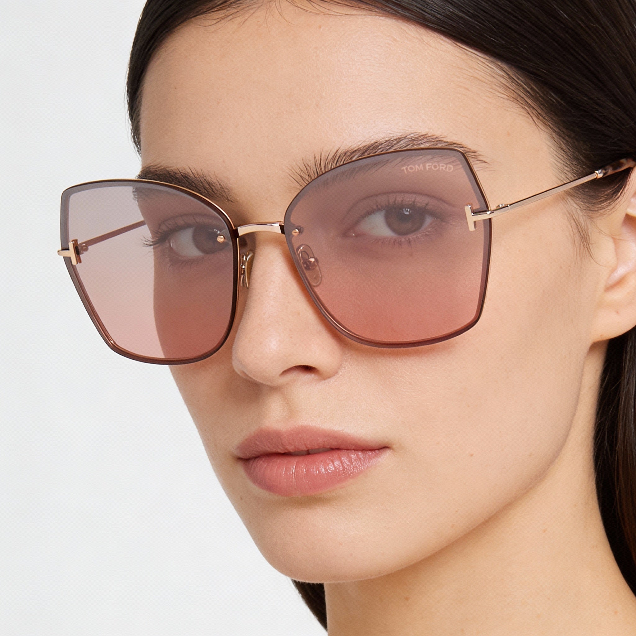 Tom Ford Classic Women's Rose Gold Burgundy UV Protection Sunglasses, Photo 4