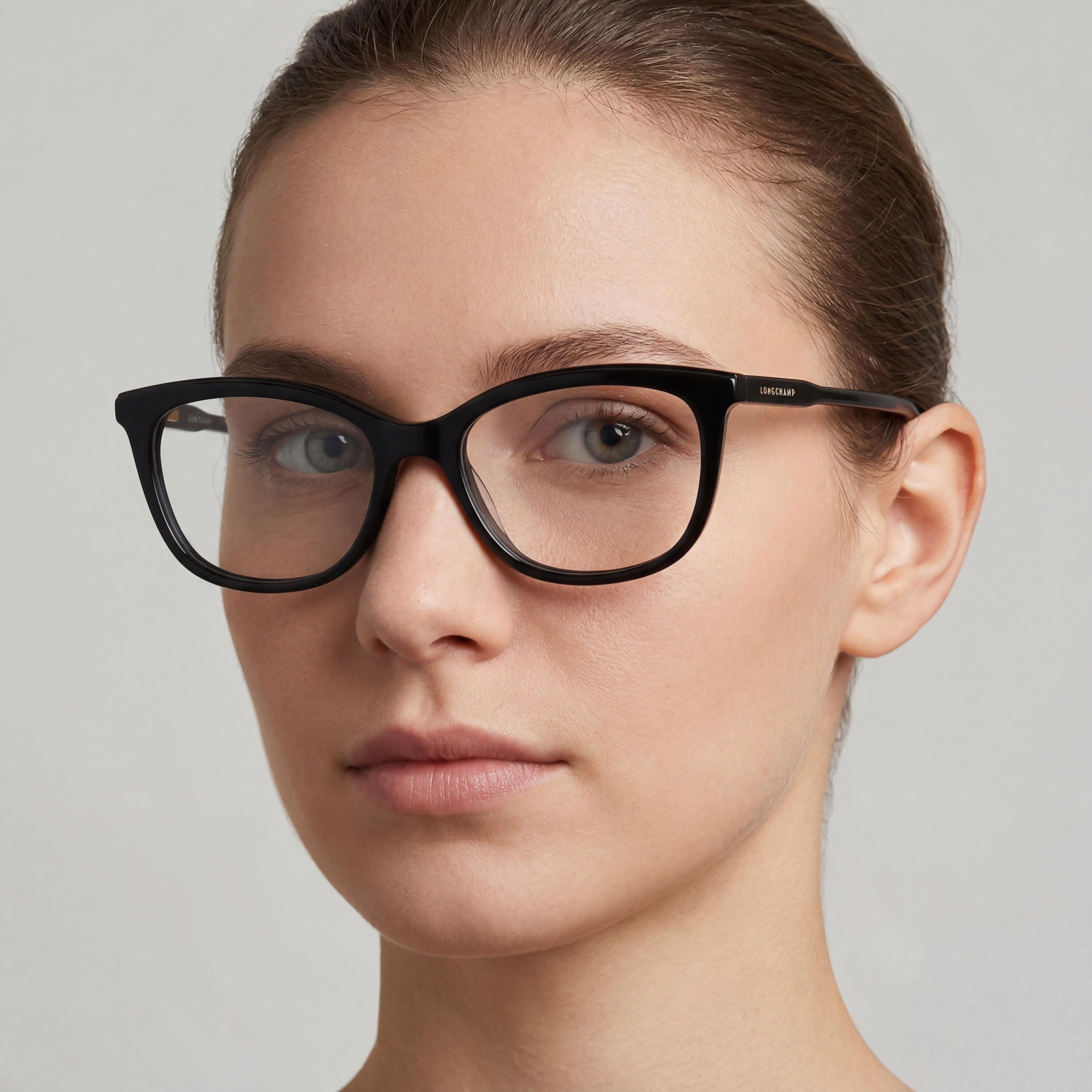 Longchamp LO2718 Modern Cat Eye Full-Rim Plastic Frame Black Eyeglasses for Women Lens Width 54mm, Photo 4