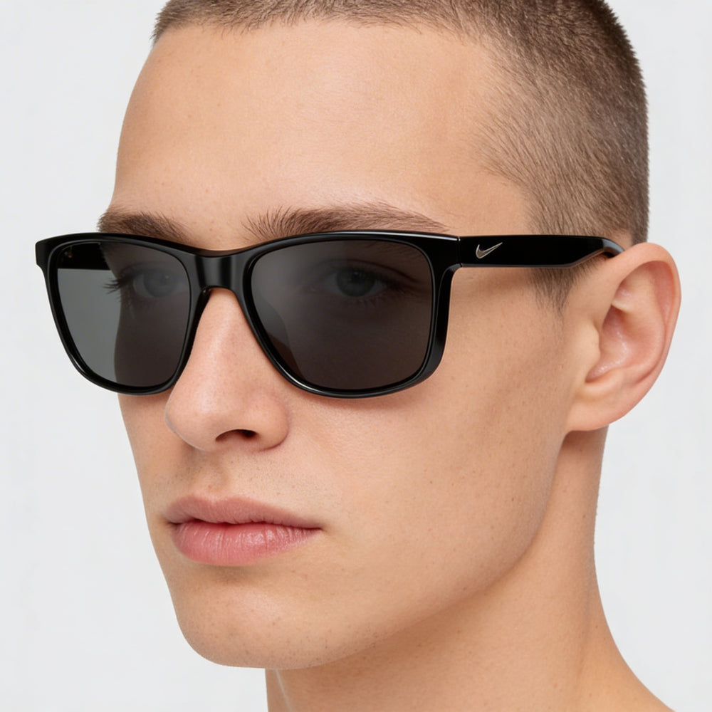 Nike Wayfarers Unisex Wine Plastic Frame Grey Lens Non-Polarized UV Protection Durable Lightweight Sunglasses