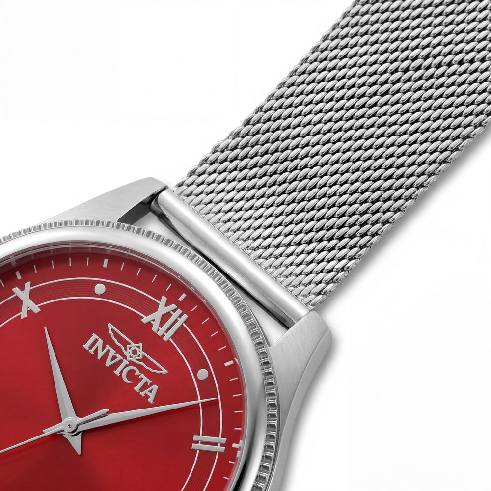 Invicta Celestial 48484 Unisex 43mm Caja de acero inoxidable Esfera roja Cuarzo 5 bar Resistente al agua Reloj de pulsera