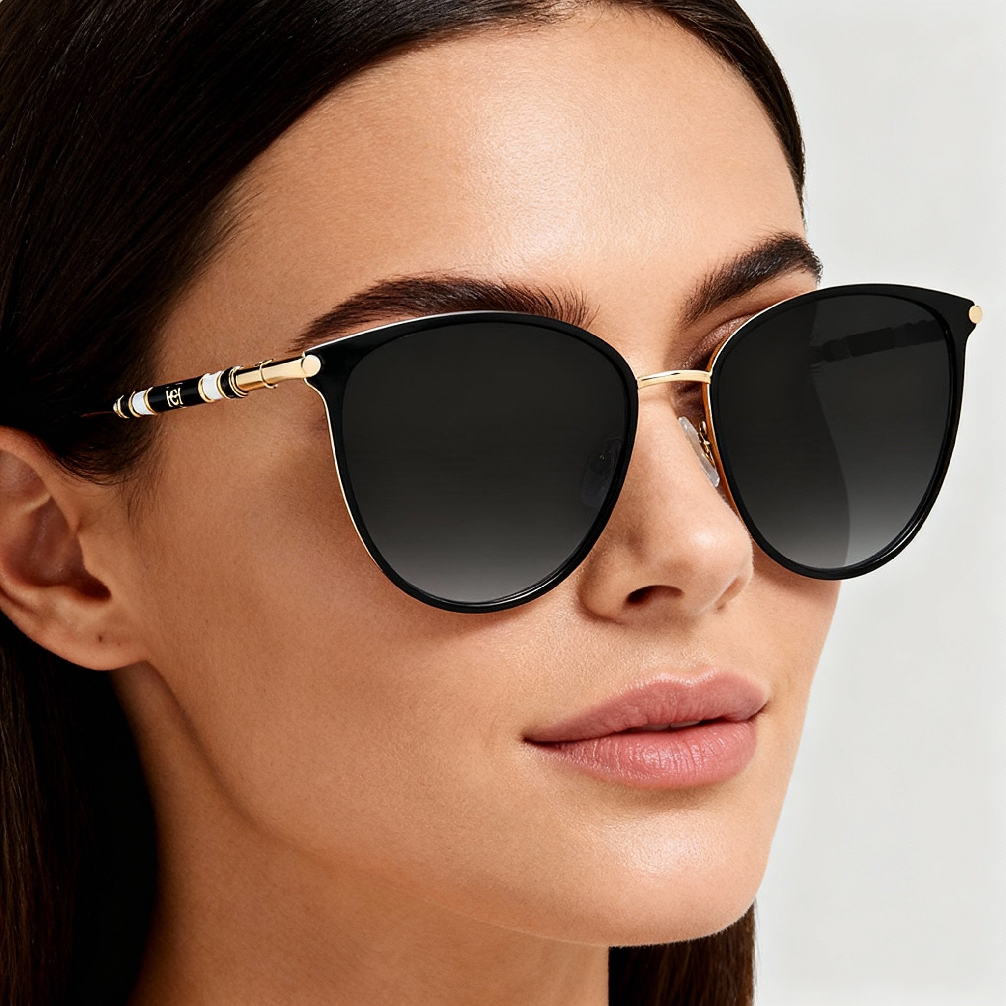 Carolina Herrera CH 0029/S Women's Butterfly Gold Black Alloy Steel Frame Grey UV Protected Lenses 60-18-150mm, Photo 5