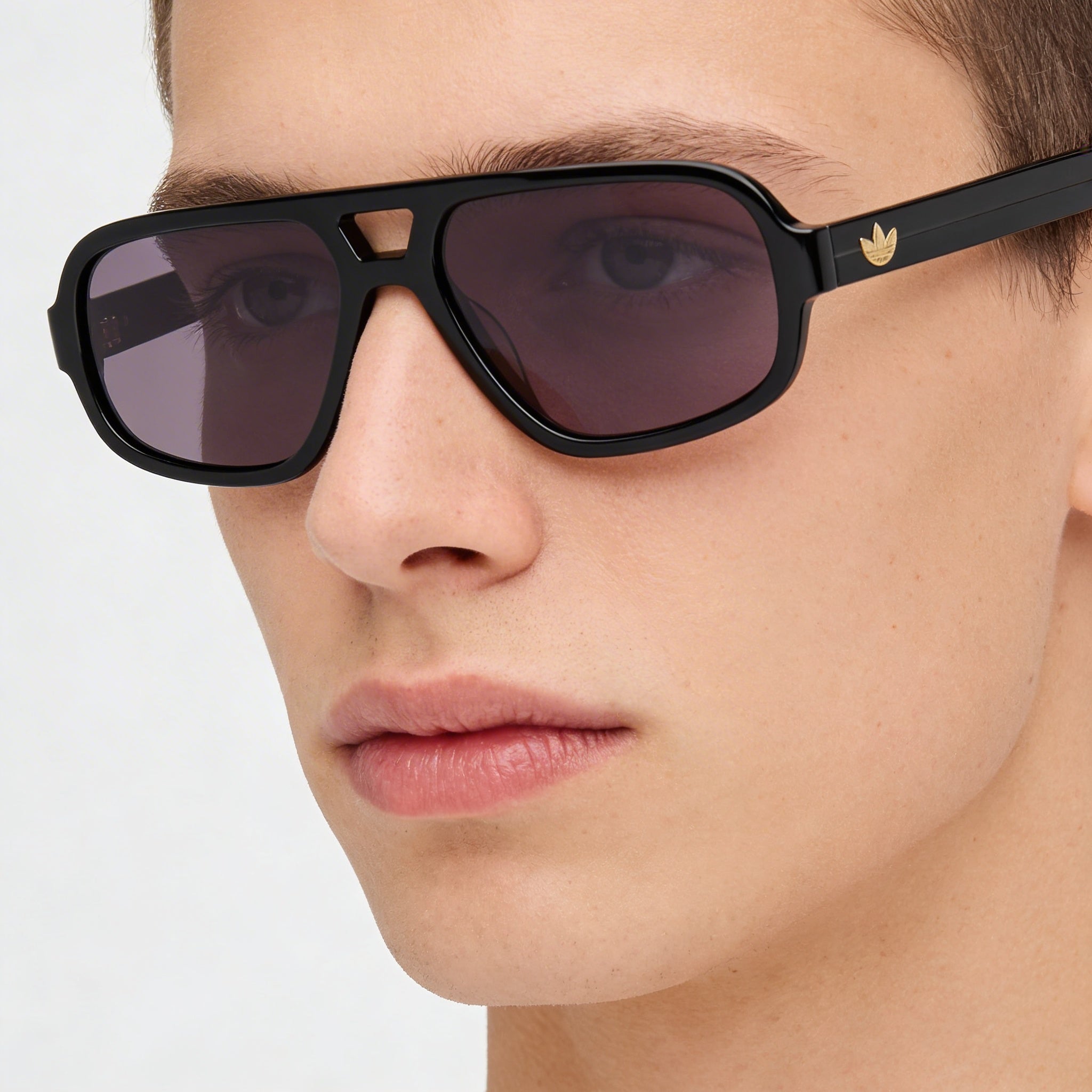 adidas Originals Or0134 Unisex Shiny Black Plastic Frame UV 400 Non-Polarized Sunglasses 55mm, Photo 4