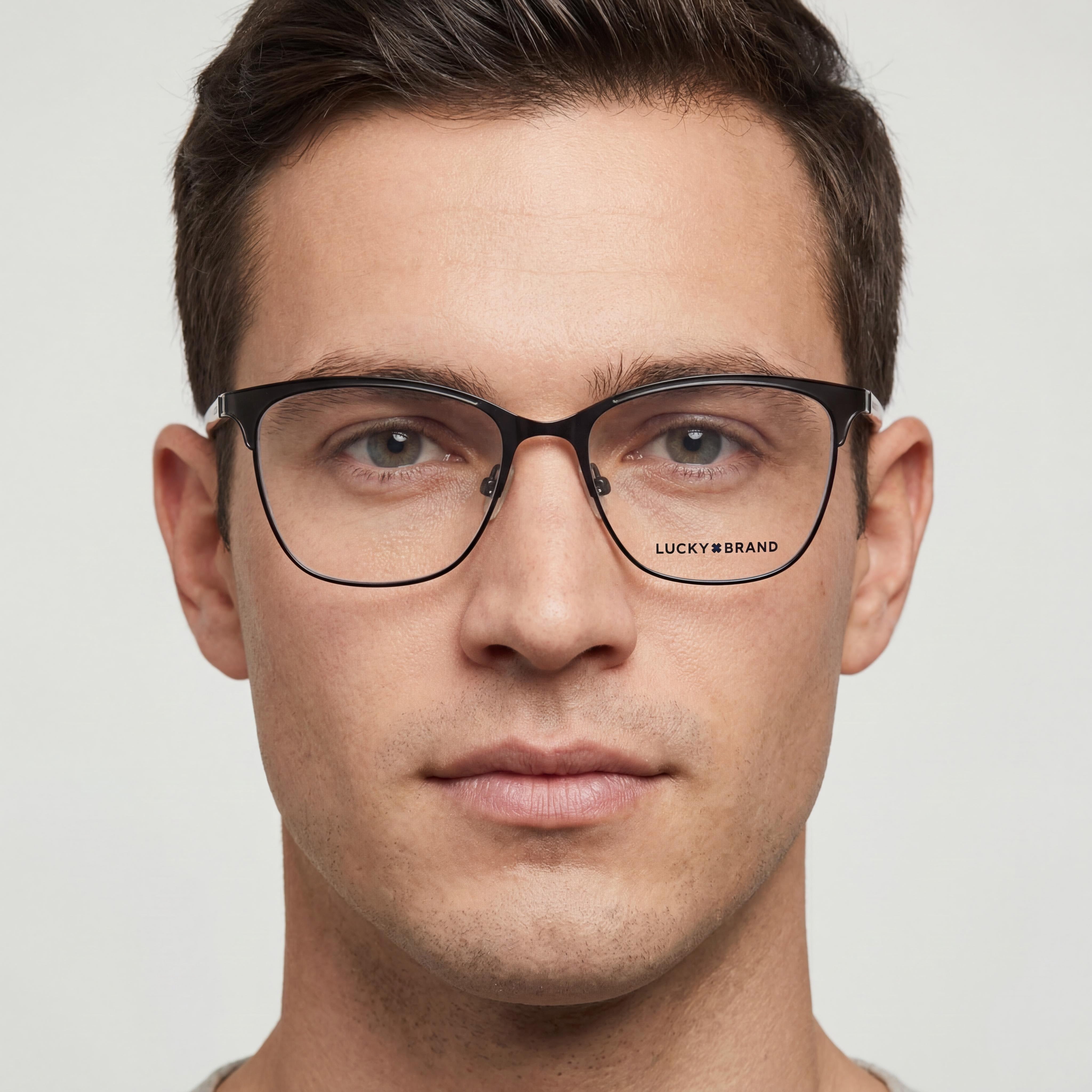 Lucky Brand D114 Men's Black Metal Frame Eyewear with Polarized Polycarbonate Lenses, 53mm Lens Width, Photo 4