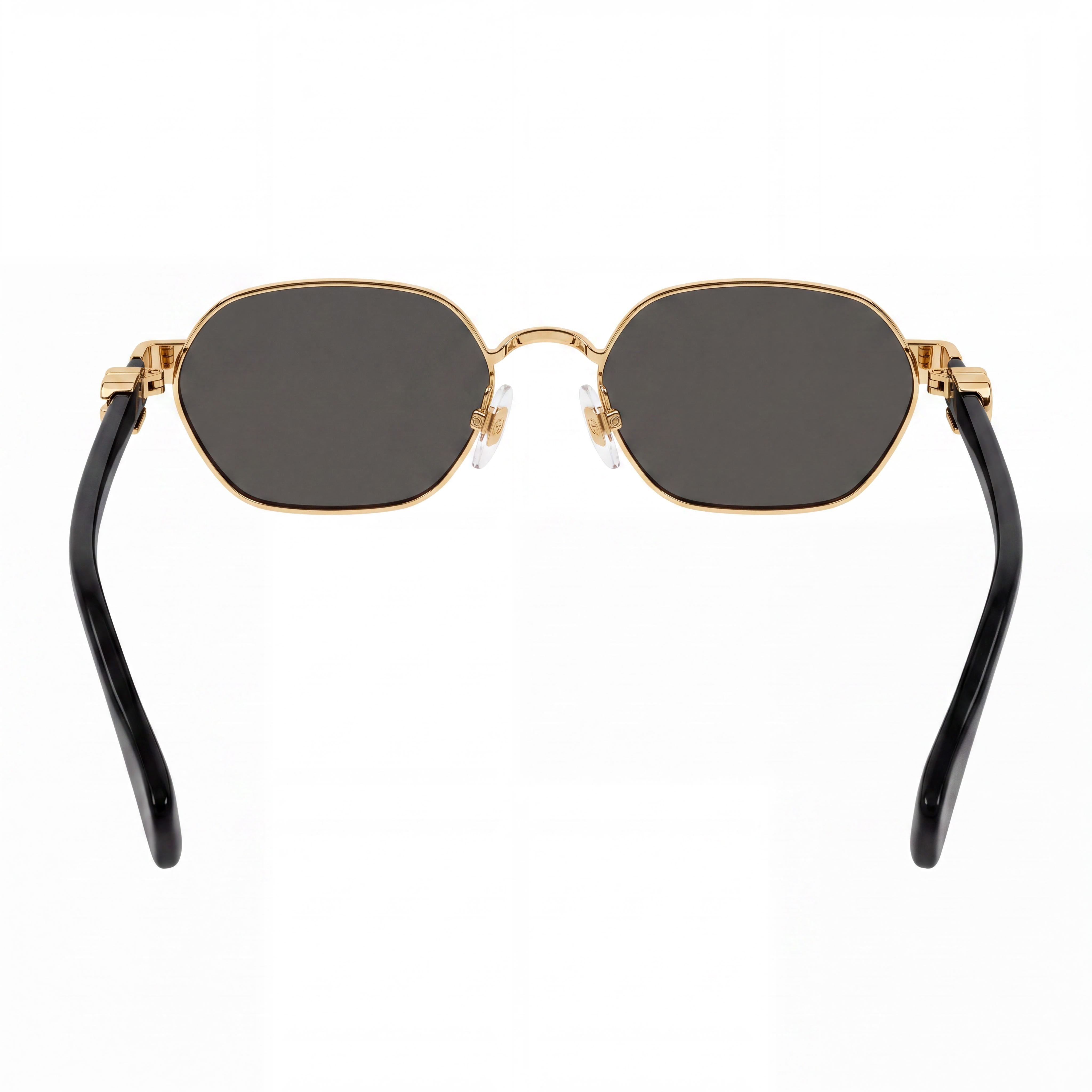 Gucci GG1593S Contemporary Women's Round Sunglasses, Gold & Black Acetate Frame, Dark Grey UV Lenses 56mm, Photo 3