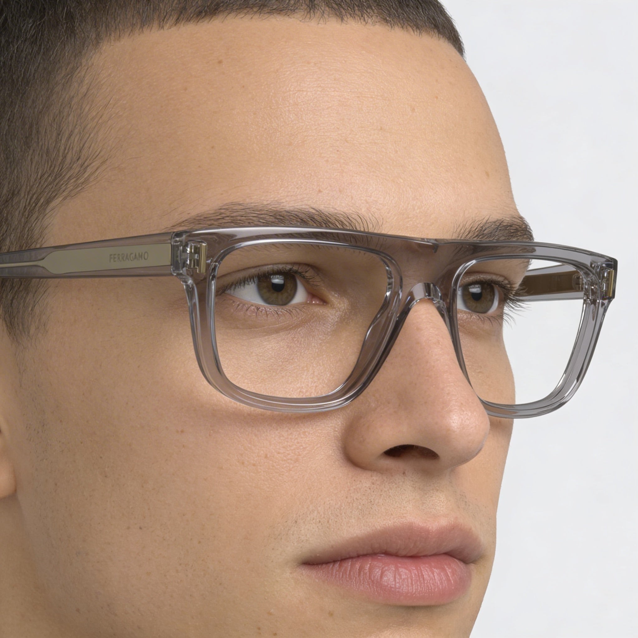 Salvatore Ferragamo Sf2997 Men's Acetate Frame Eyeglasses Light Crystal Grey 55mm, Photo 5