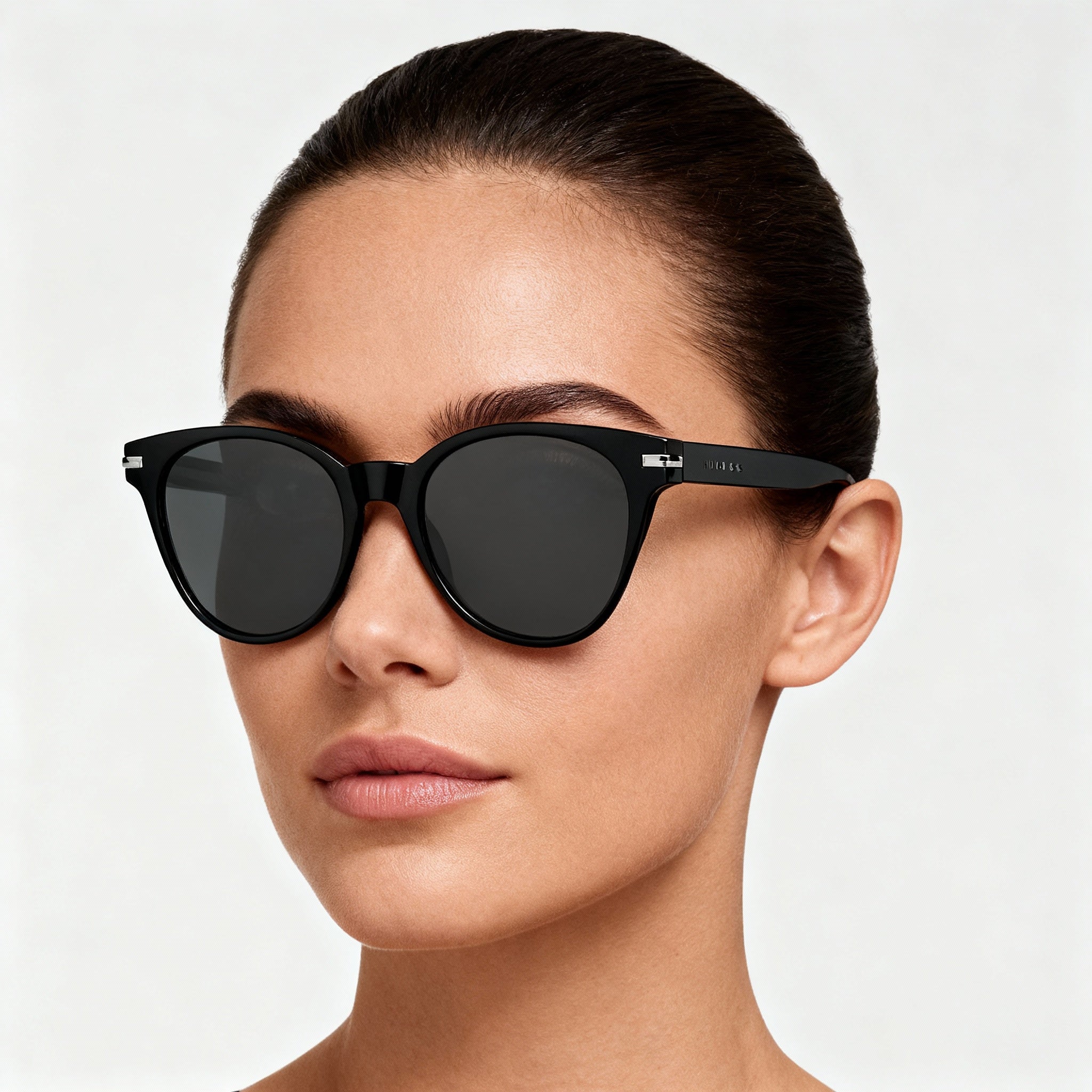 BOSS Classic Women's Acetate Black Frame Grey Lens Non-Polarized UV Protection Sunglasses 53-19-145, Photo 4