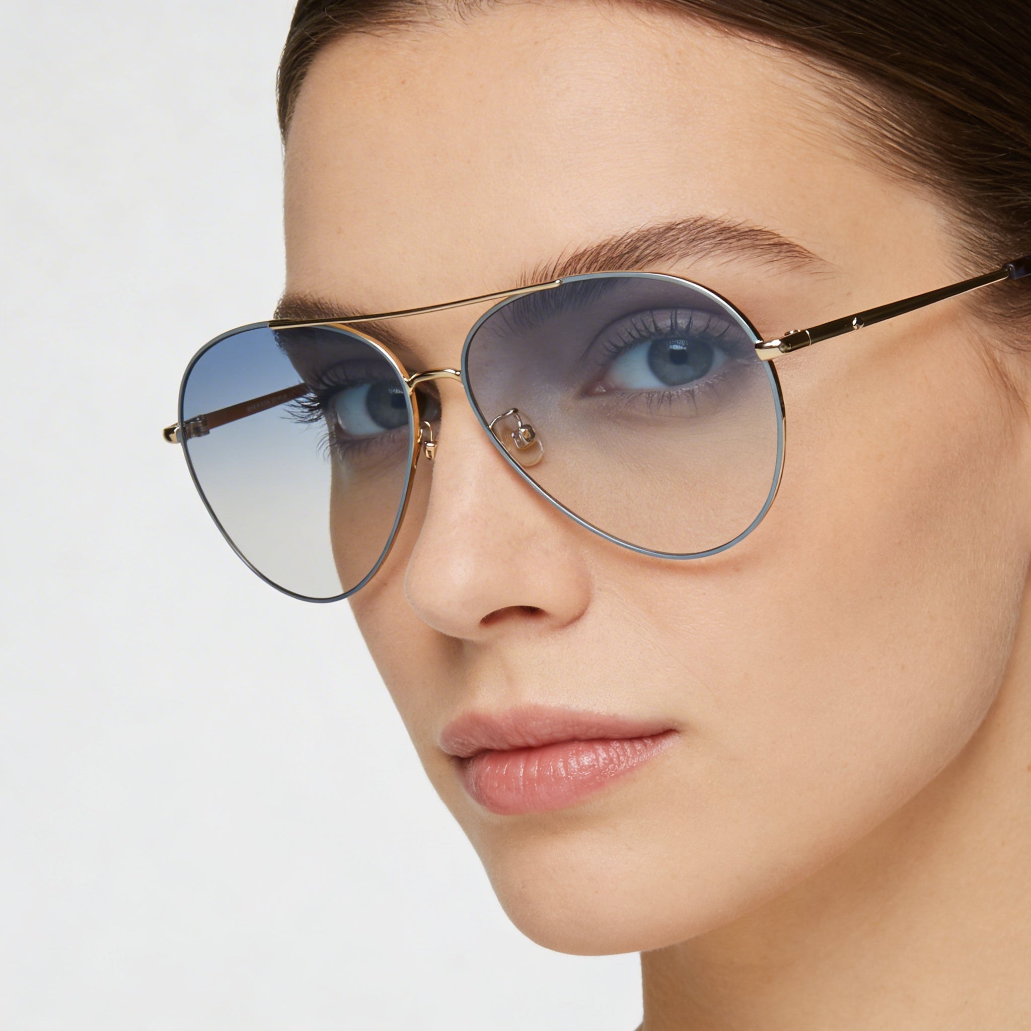 kate spade new york Gafas de sol Carolane/F/S de piloto de metal para mujer con protección UV, armazón azul dorado, lentes azules de 61 mm, Photo 5