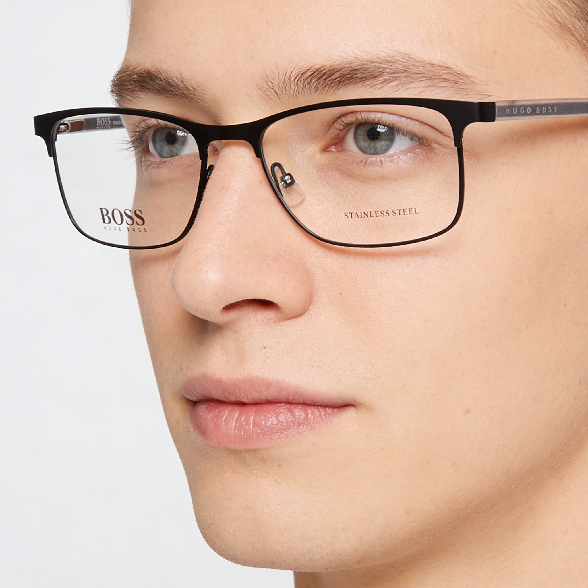 BOSS 0967/It Unisex Matt Black Metal Frame Non- Polycarbonate Eyeglasses 56-18, Photo 3